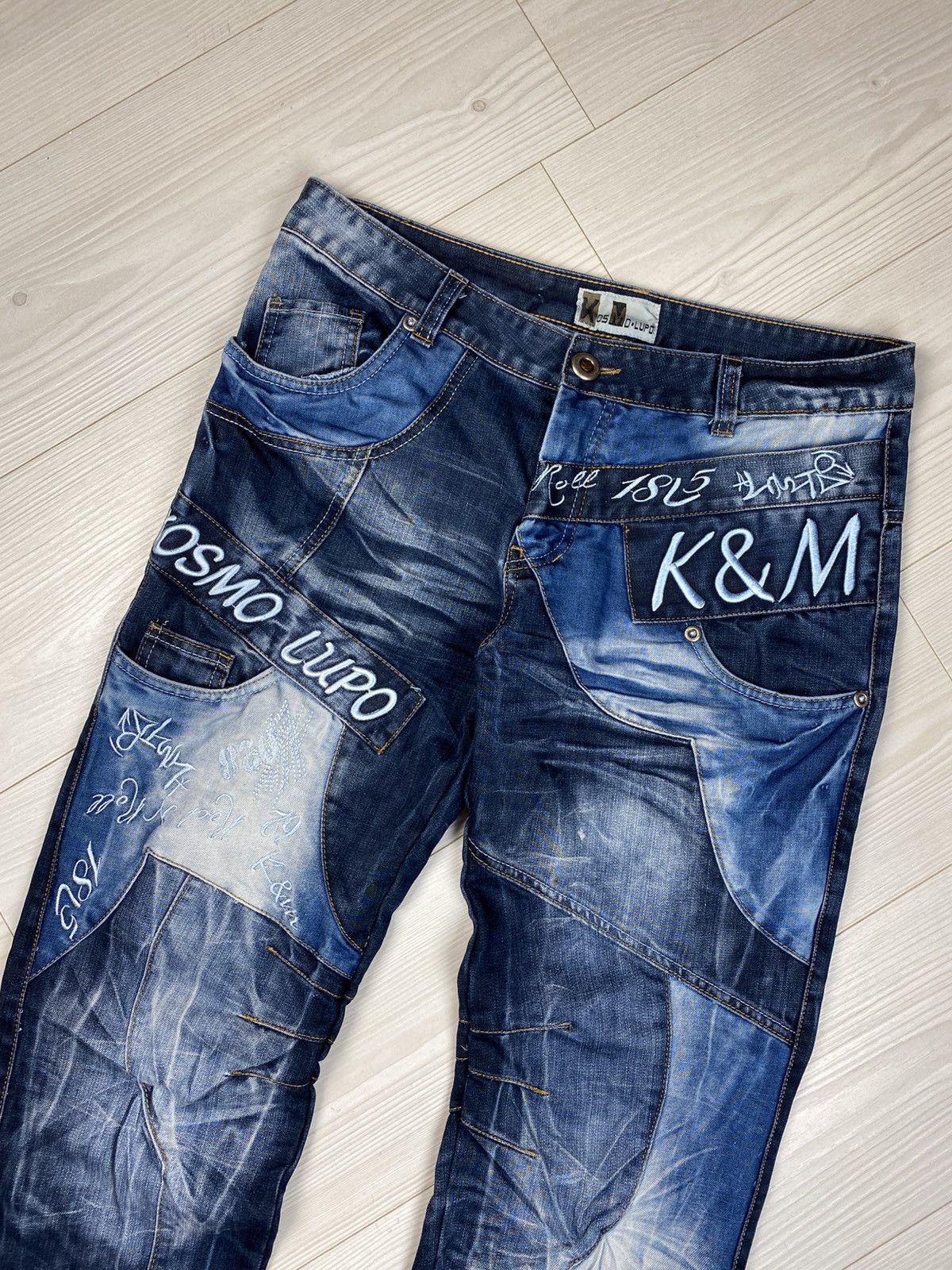 Japanese Brand Avantgarde Kosmo Lupo Denim Jeans Multipockets Rare Big Logo Size US 36 / EU 52 - 5 Thumbnail