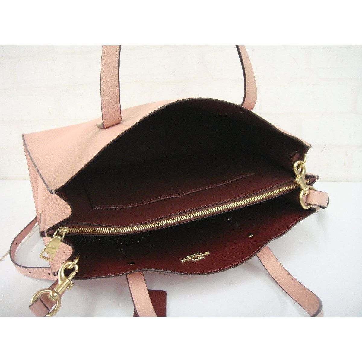 Coach Coach Charlie Carryall Pink Leather Tea Rose and Rivets Size ONE SIZE - 3 Thumbnail