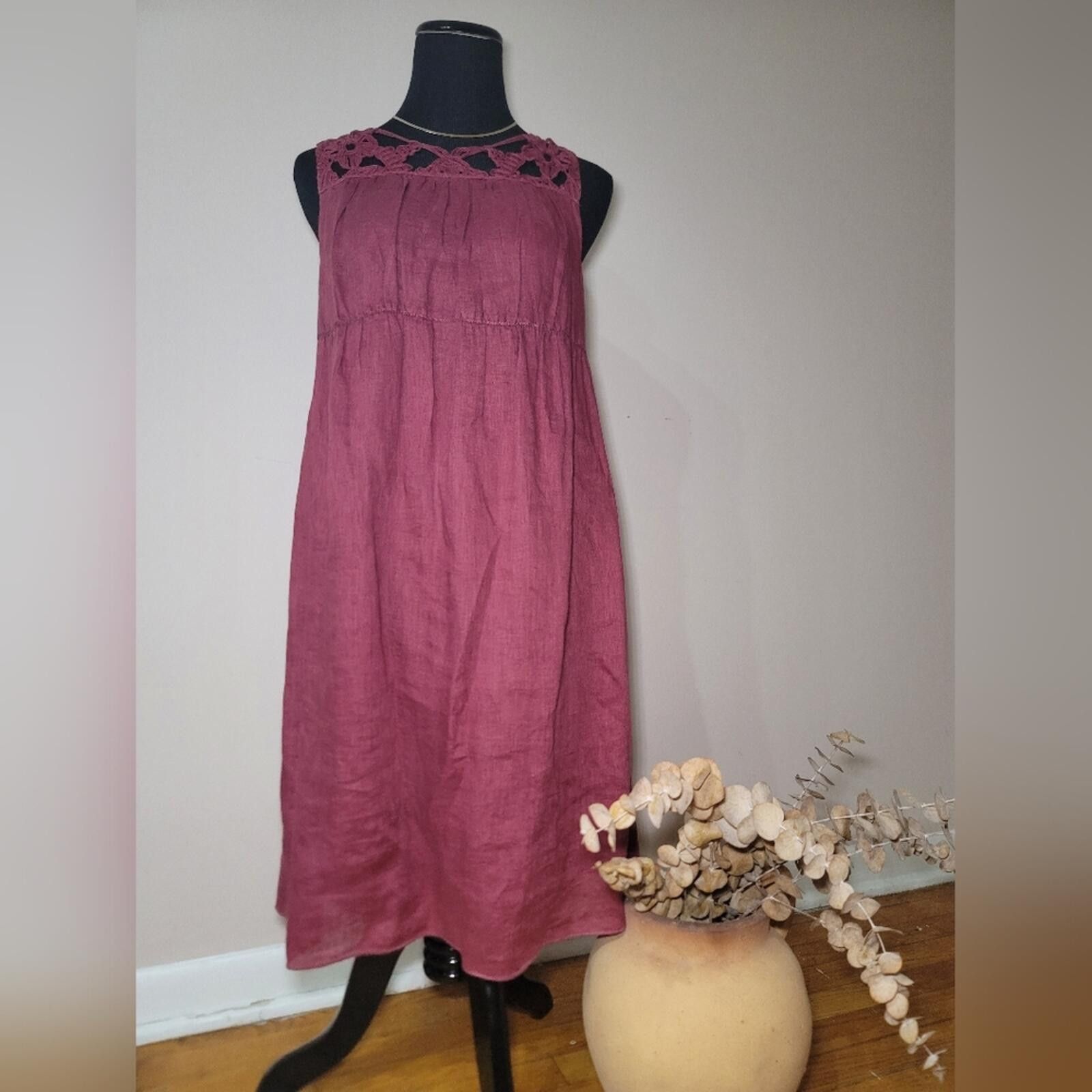 Other Max Studio Specialty Sleeveless Dress Linen Silk Quiet Lux S Size S / US 4 / IT 40 - 3 Thumbnail