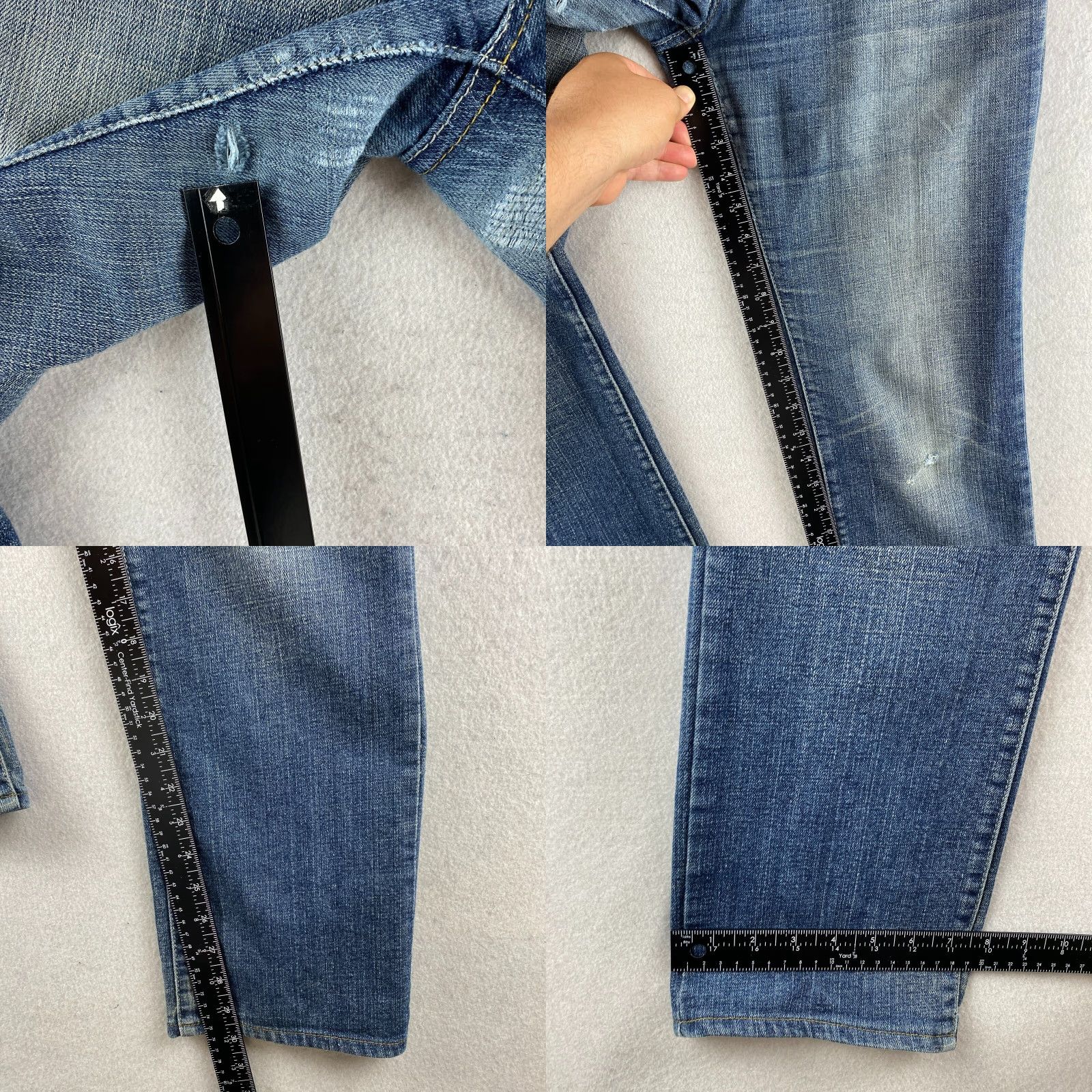 7 For All Mankind 7 For All Mankind Jeans Womens 29 Blue Low-Rise Distressed Rip Denim USA Made Size 29" - 9 Thumbnail