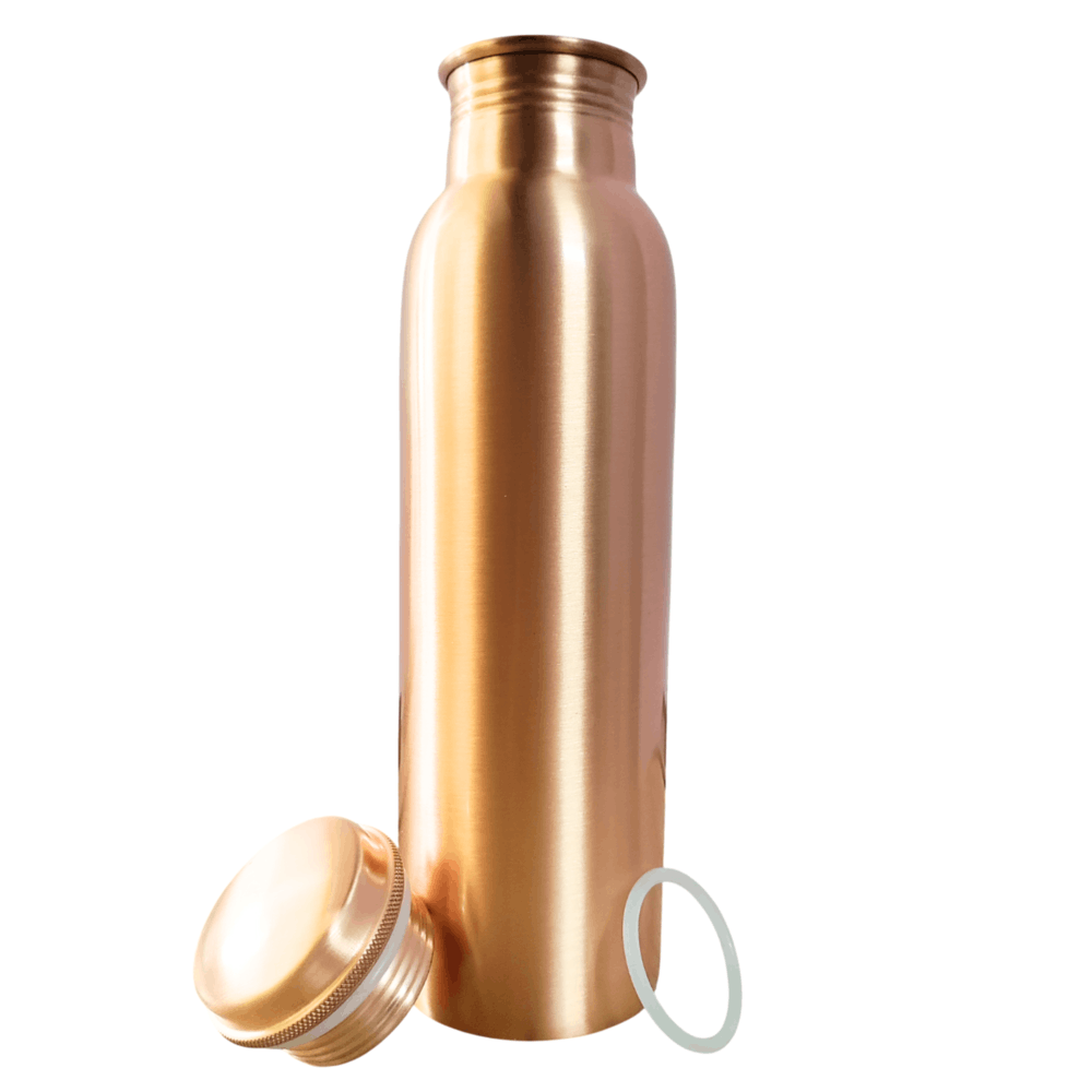 Handmade NEW 100% Plain Finish Copper Water Bottle, 32.5 oz/950 mL Size ONE SIZE - 1 Thumbnail