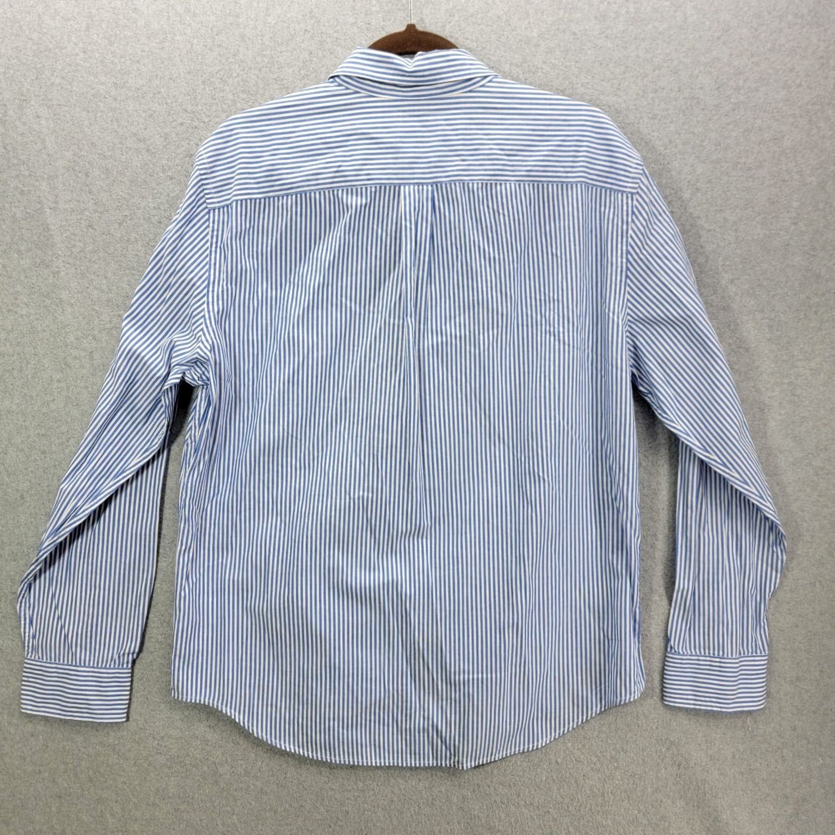 American Eagle Outfitters American Eagle Outfitters Shirt Mens L Blue Classic Fit Striped Button-Up Collar Down Long Sleeve Size US L / EU 52-54 / 3 - 4 Thumbnail