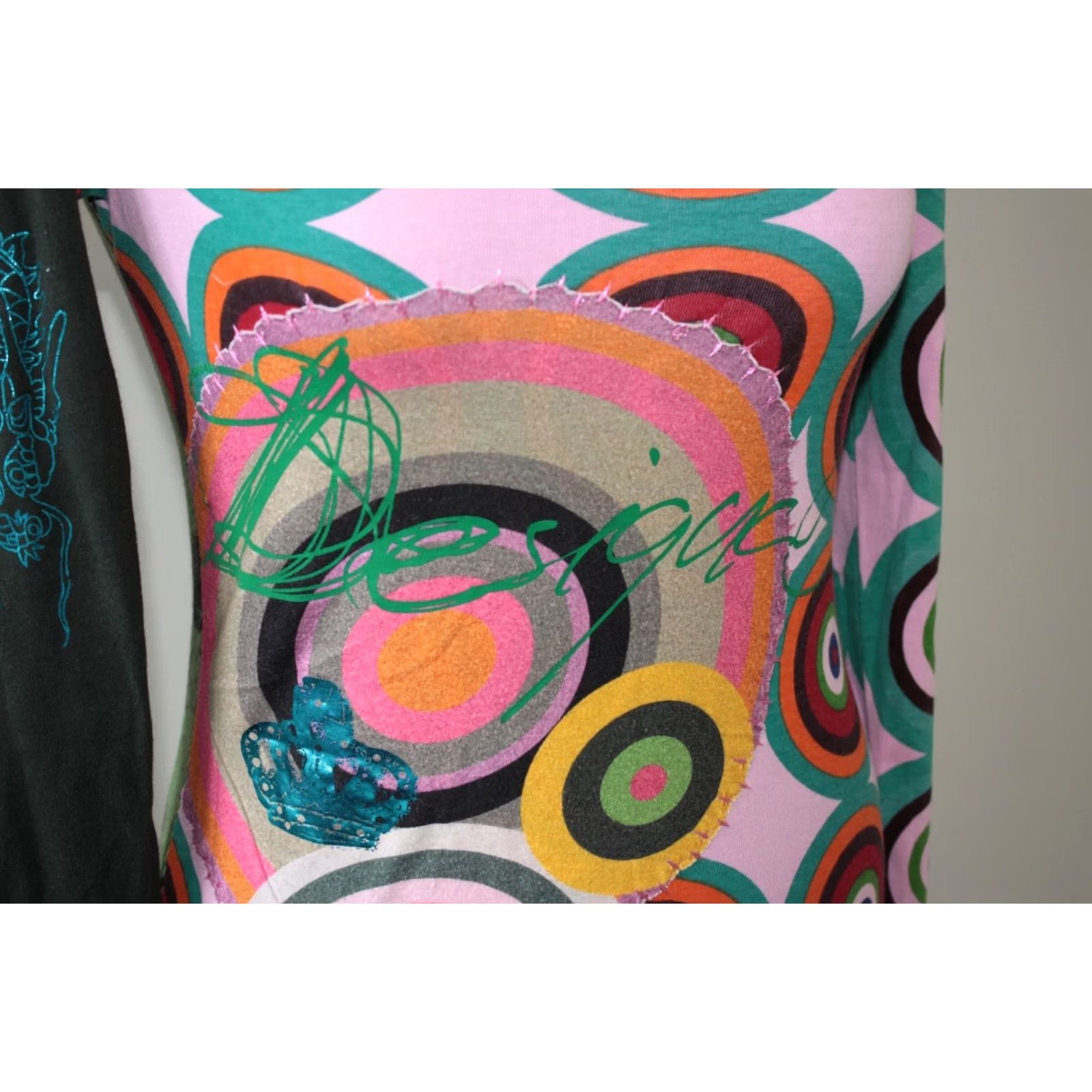 Desigual Desigual Womens Shirt Jumper M Multicoloured Crew Neck Pullover Size M / US 6-8 / IT 42-44 - 2 Thumbnail