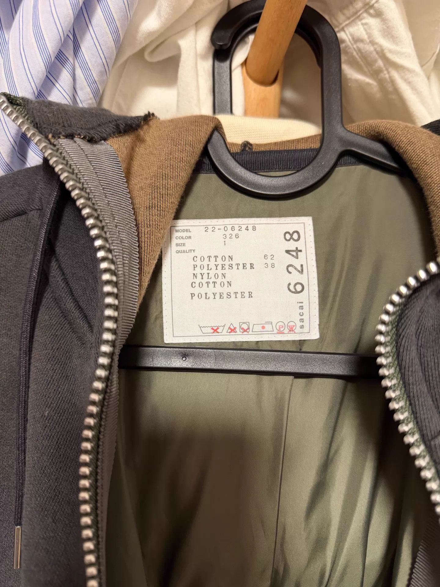 Sacai sacai color blocked gray & green sweatshirt jacket size 1 Size US S / EU 44-46 / 1 - 2 Thumbnail