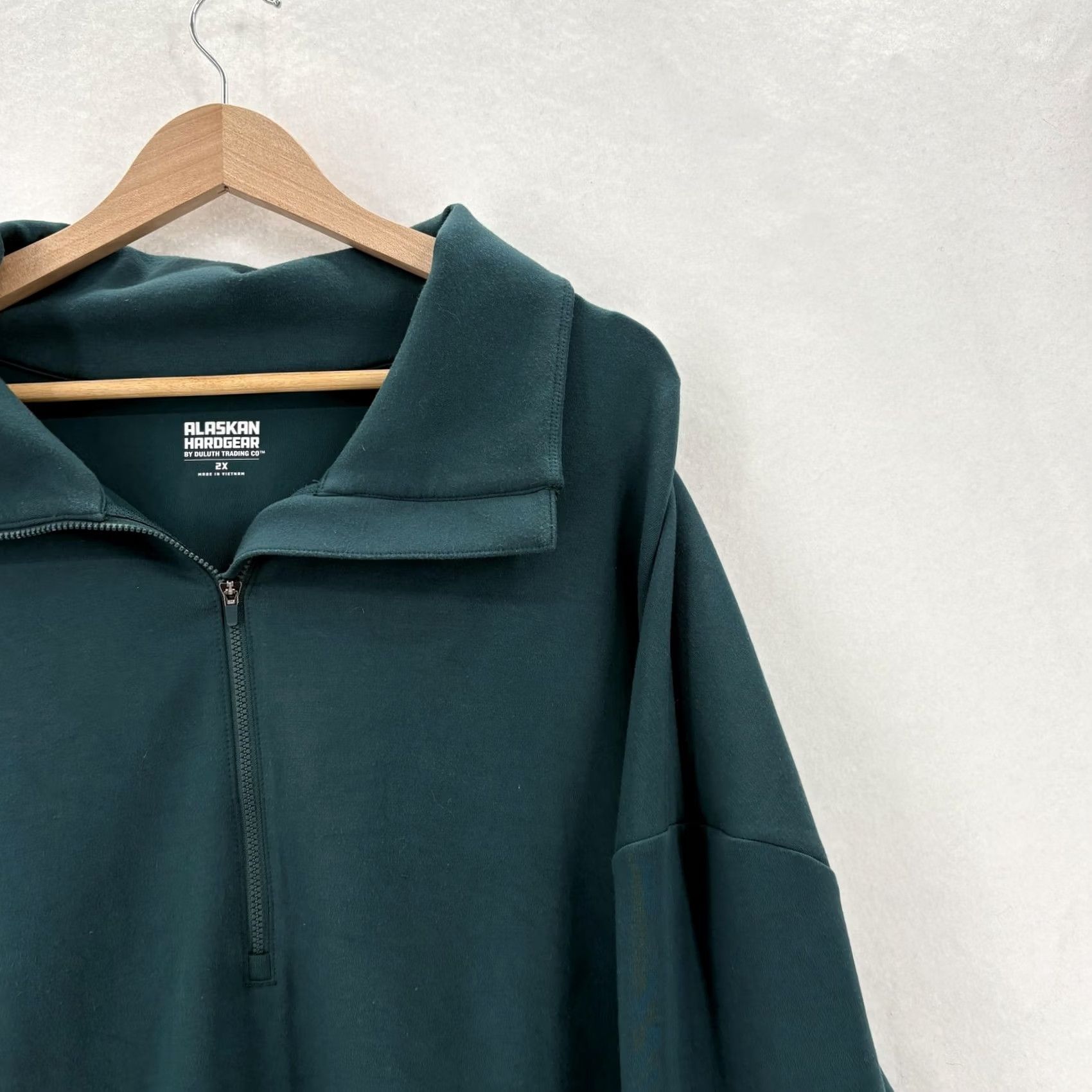 Vintage Duluth Womens 2X Sweatshirt Green Zip Pockets 1/4 Zip All Seasons High Neck Pullover Size XXL / US 16-18 / IT 52-54 - 2 Thumbnail