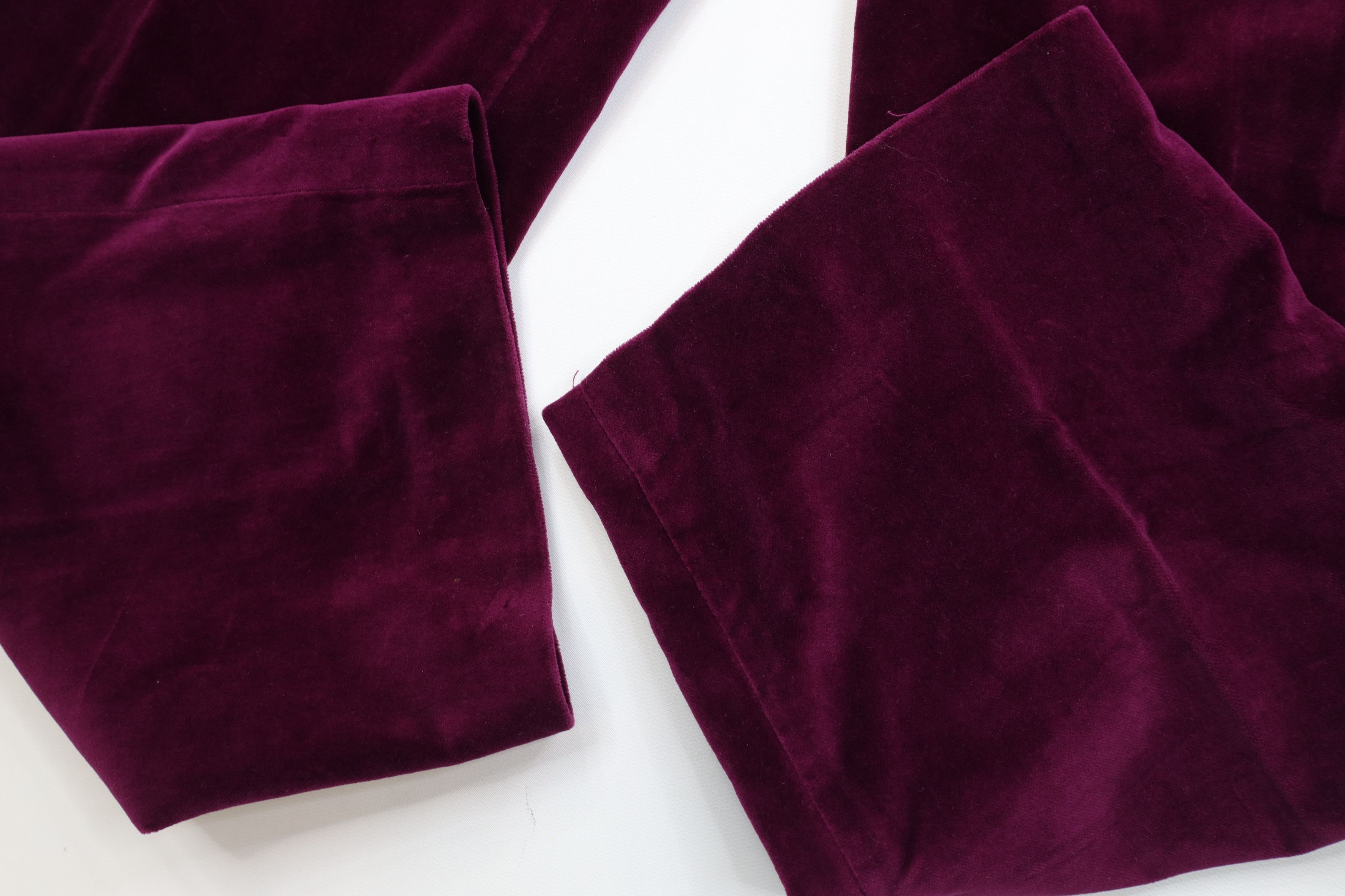 Vintage Vintage 90s Streetwear Wide Leg Velvet Velour Pants Purple Size 36" / US 14 / IT 50 - 6 Thumbnail
