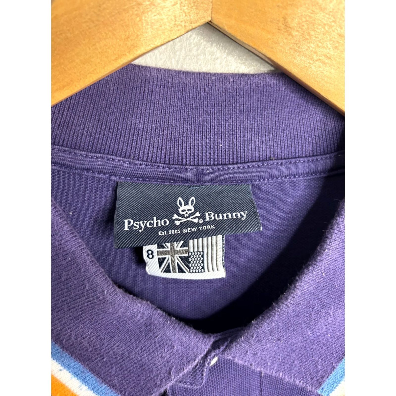Psycho Bunny Psycho Bunny Polo Shirt Mens Size 8 100% Cotton Short Sleeve Purple 5395 Button-Down Embroidered Polo Shirt Mens Purple 8/10 Size US M / EU 48-50 / 2 - 3 Thumbnail
