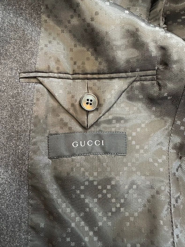 Gucci Gucci Gray wool suede suit Size 44R - 3 Thumbnail