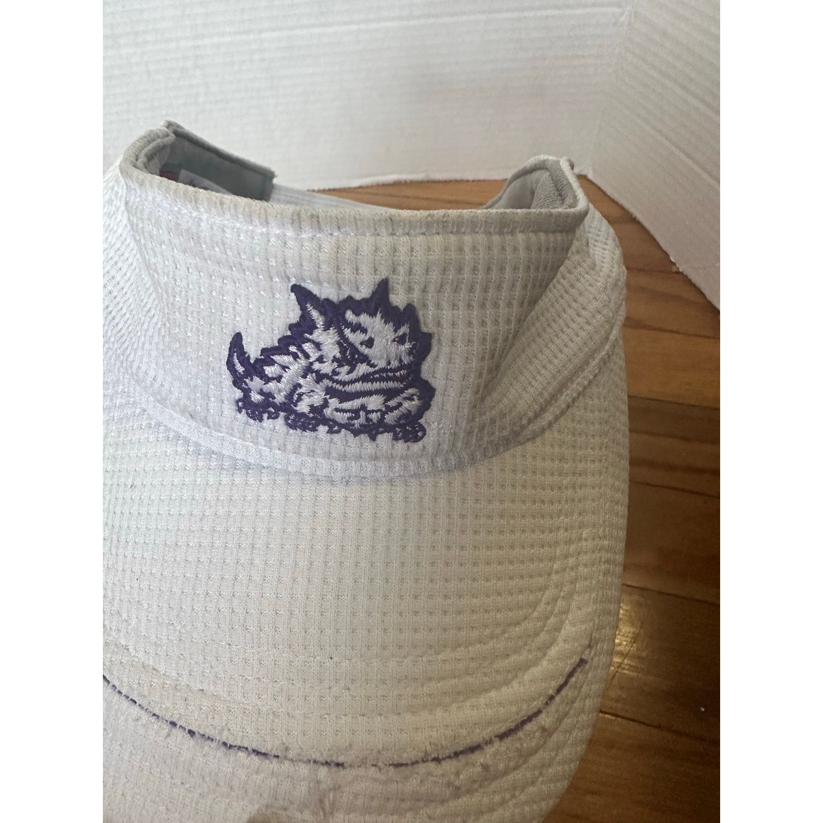 Nike Nike White Tcu Horned Frogs Tech Football Visor Size ONE SIZE - 2 Thumbnail