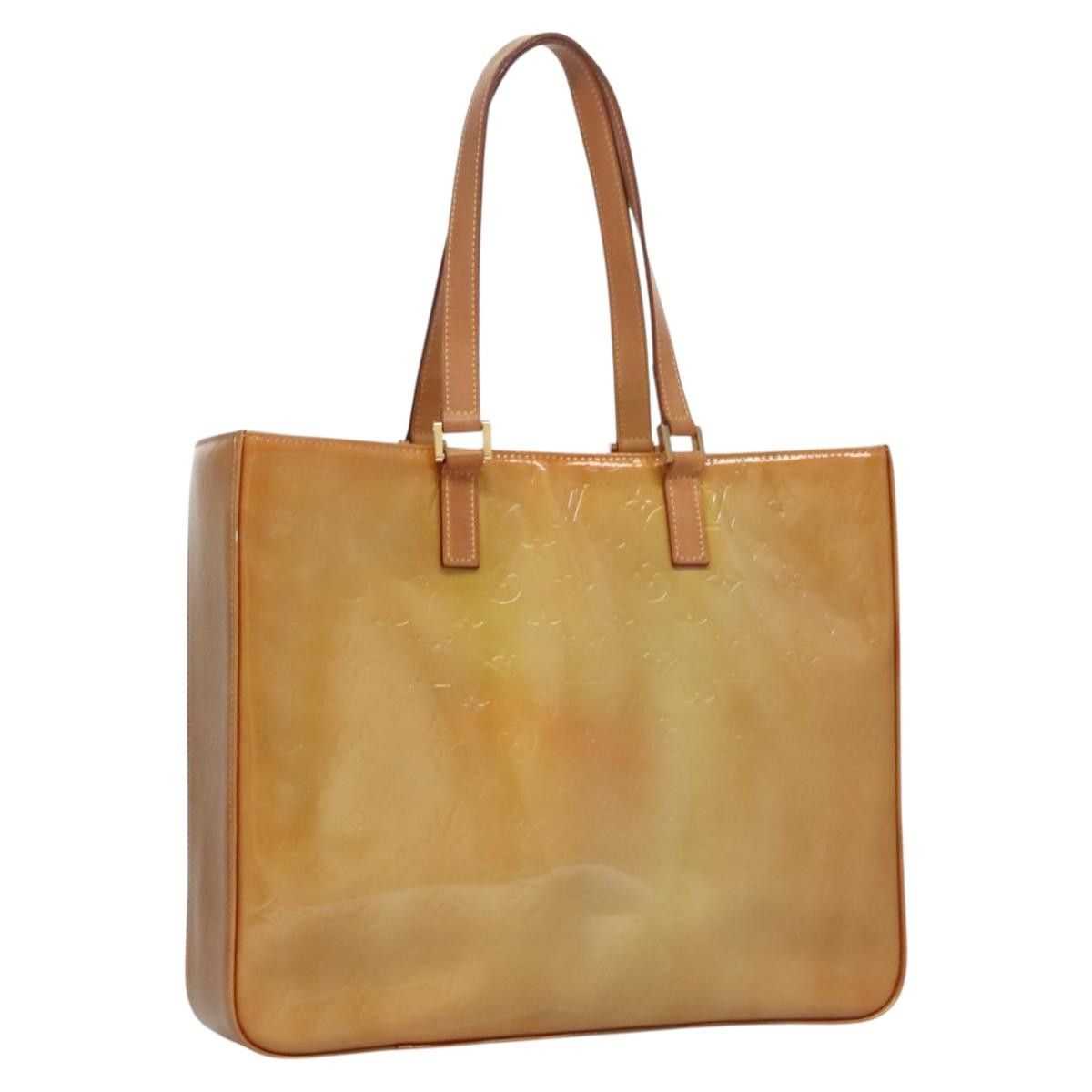 Louis Vuitton LOUIS VUITTON Monogram Vernis Columbus Tote Bag Beige M91023 Size ONE SIZE - 1 Thumbnail