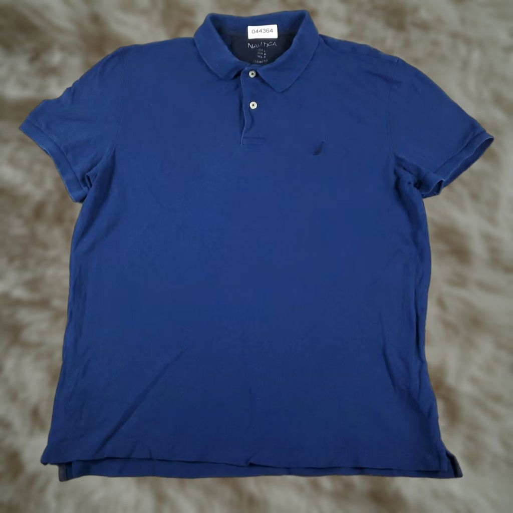 Nautica Nautica Polo Shirt Mens Large Blue Casual Short Sleeve Regular Fit Adult Polo Shirt Color Blue Navy Logo Button Front 90s Preppy Style Mens Size US L / EU 52-54 / 3 - 1 Thumbnail