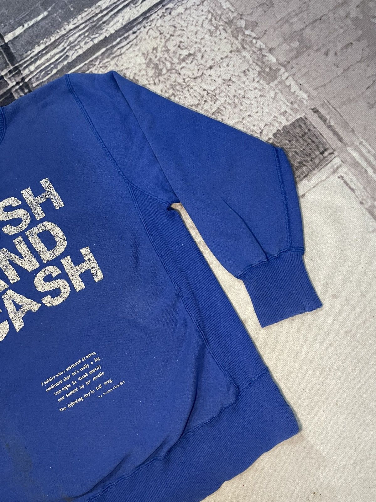 Diet Butcher Slim Skin 2000s DIET BUTCHER SLIM SKIN “COSH AND CASH” DISTRESSED CREW Size US L / EU 52-54 / 3 - 5 Thumbnail