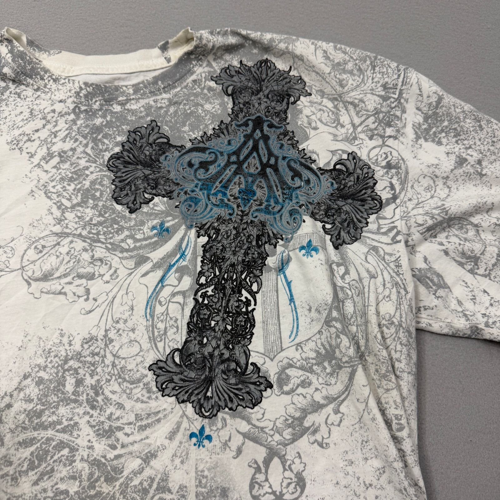 Affliction Vintage Archaic Affliction Shirt Men's 2XL White Grunge Goth Size US XXL / EU 58 / 5 - 4 Thumbnail