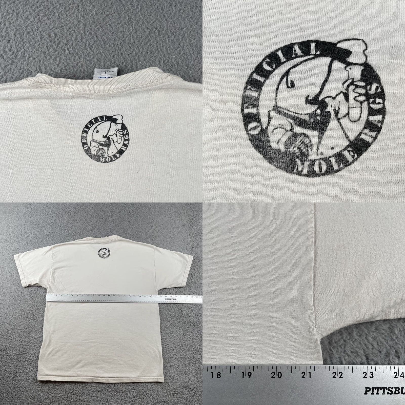 Gildan VINTAGE Gildan Mens Large White T Shirt Moles Go Round Mole Day 2005 Y2K Tee Size US L / EU 52-54 / 3 - 9 Thumbnail