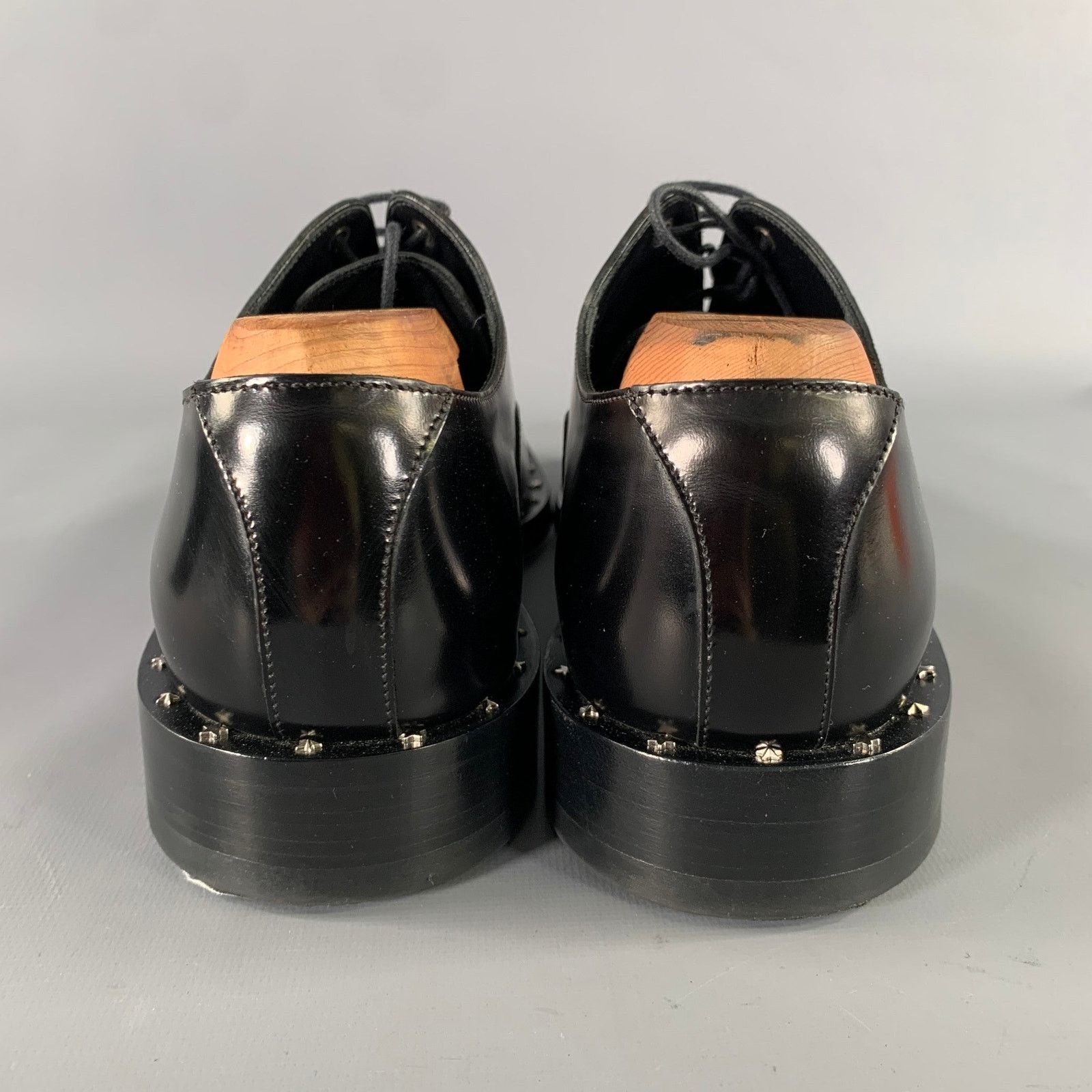 Jimmy Choo Size 8 Black Studded Leather Cap Toe Lace Up Shoes Size US 8 / EU 41 - 3 Thumbnail