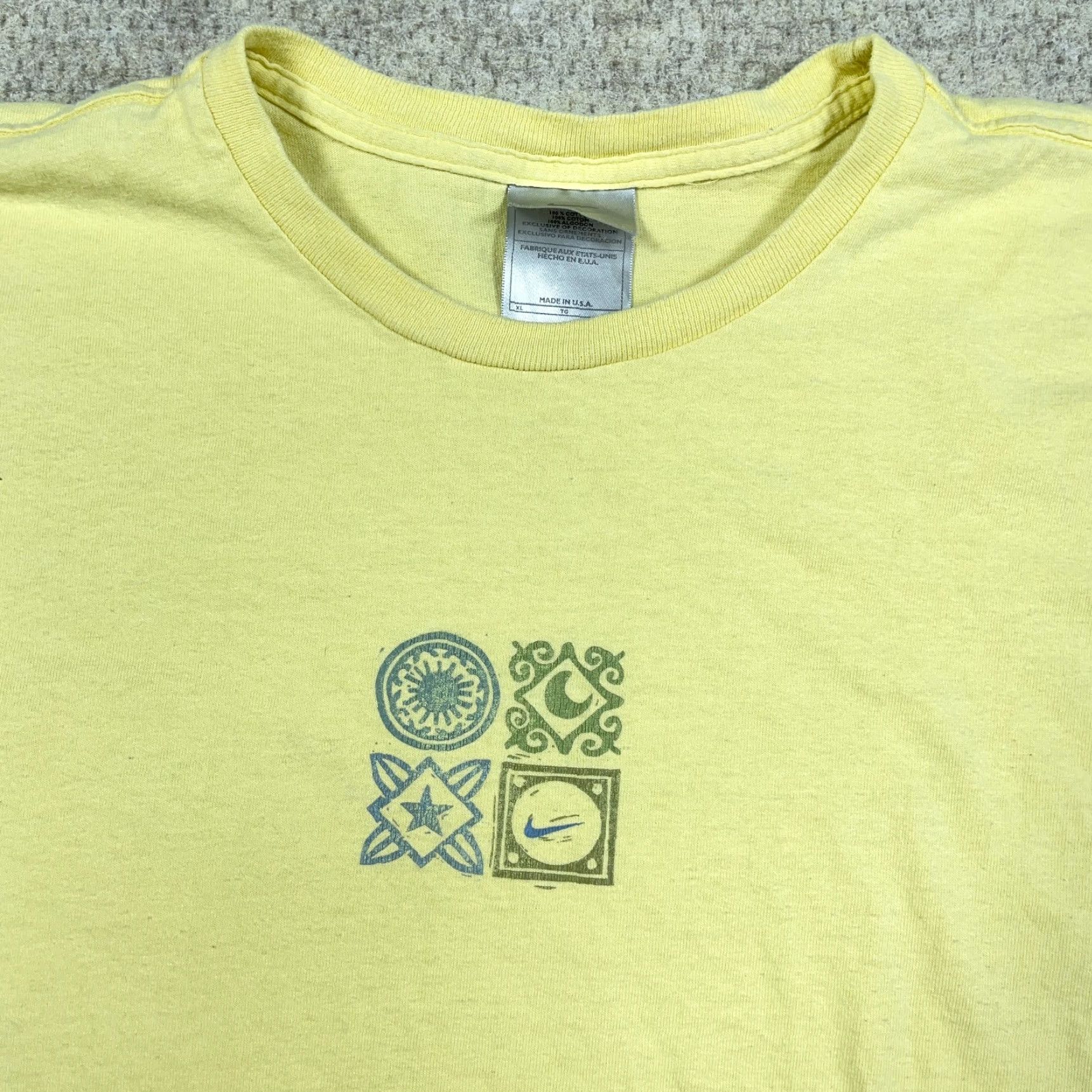 Nike VINTAGE Nike Shirt Women XL Yellow Tee Elements Logo USA Modern Sports Size XL / US 12-14 / IT 48-50 - 2 Thumbnail