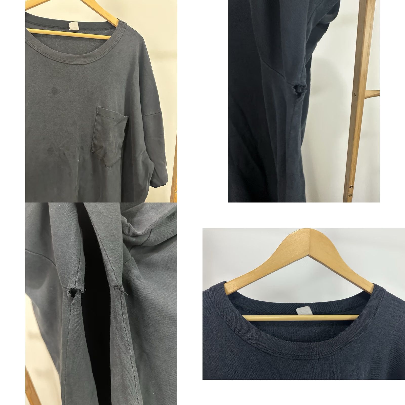 Vintage VTG Blank Pocket Front Faded Reinforced Collar Thick Cotton T-Shirt RARE 4XL USA Size US XXL / EU 58 / 5 - 8 Thumbnail