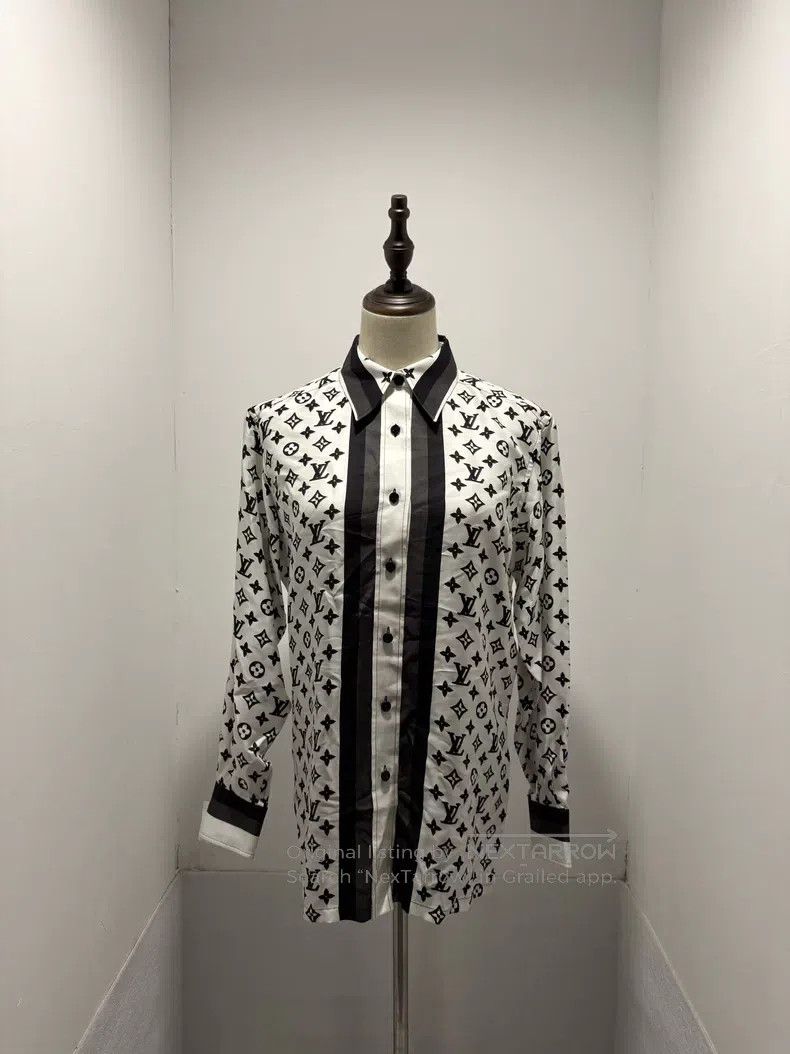 Louis Vuitton Louis Vuitton Old-flower printed mulberry silk shirt Size XXS / US 00 / IT 34 - 1 Thumbnail