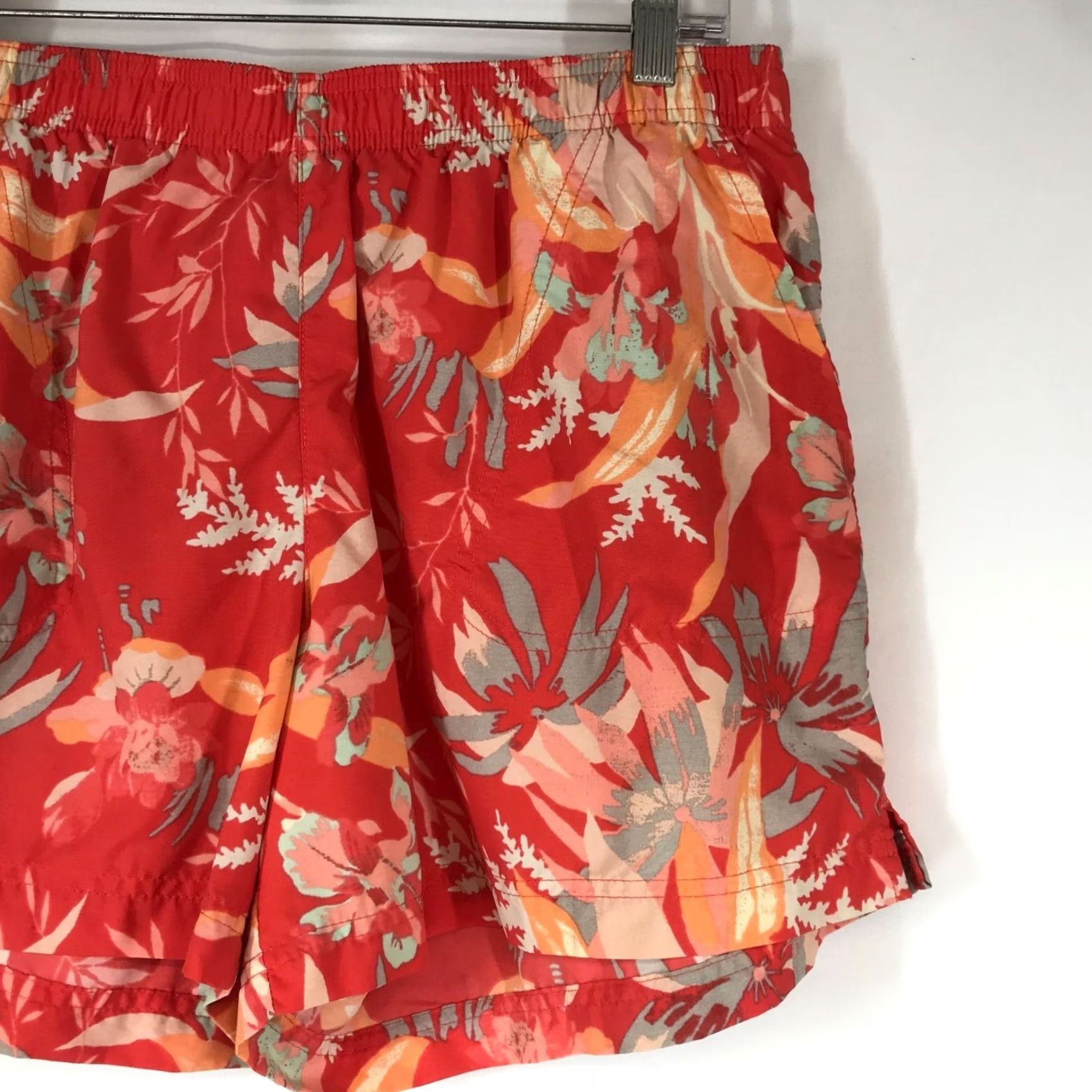 Vintage COLUMBIA Orange Floral Nylon Swim Trunks Shorts Large Mens Size US 33 - 3 Thumbnail
