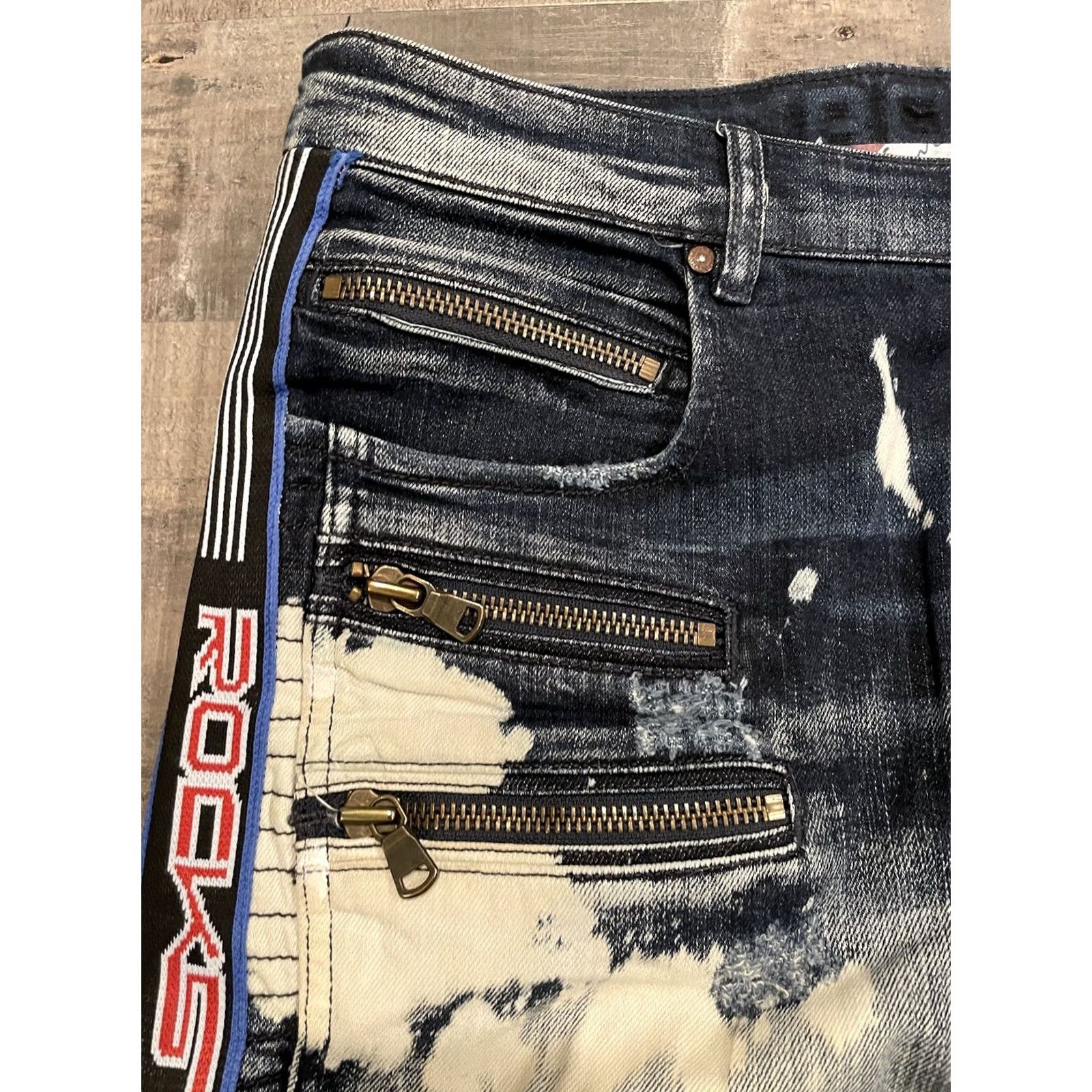 Vintage VINTAGE Rockstar Jeans Men 90s Hip Hop Distressed Cotton Denim Straight Zipper Button 42x36 Blue Regular 90s Theme Size US 42 / EU 58 - 6 Thumbnail