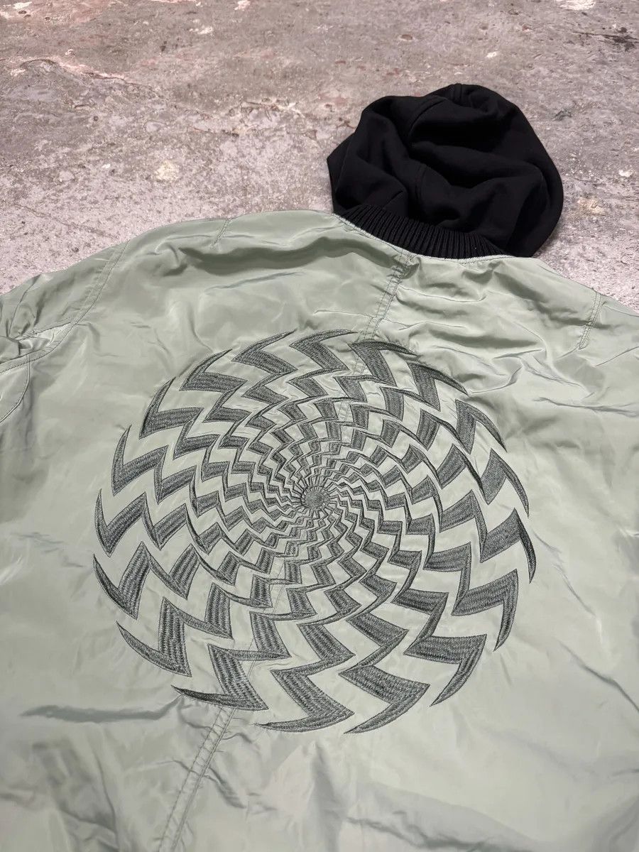 Diesel Diesel Light Green Spinal Embroidered Back Hooded Bomber Jacket Size US M / EU 48-50 / 2 - 5 Thumbnail