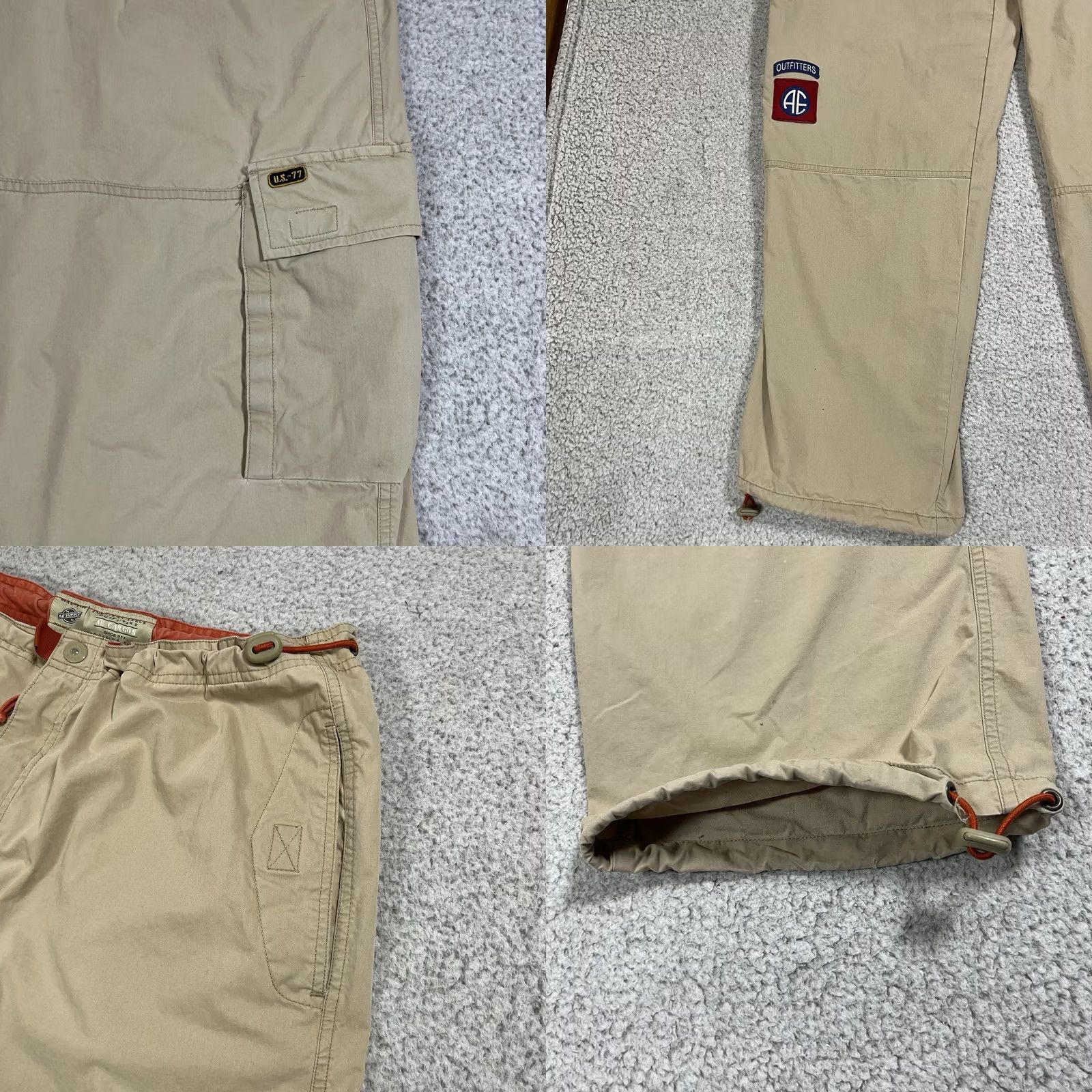 American Eagle Outfitters VINTAGE American Eagle Cargo Pants Men 34x34 Beige Paratrooper Y2K Baggy Utility Cargo Size US 34 / EU 50 - 9 Thumbnail