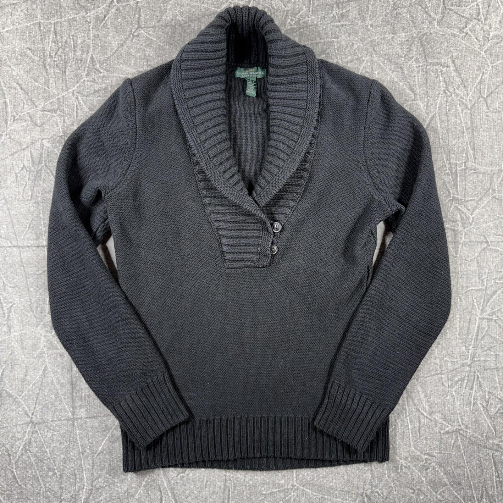 Polo Ralph Lauren Ralph Lauren Sweater Women's L Black Shawl Collar Size L / US 10 / IT 46 - 2 Thumbnail