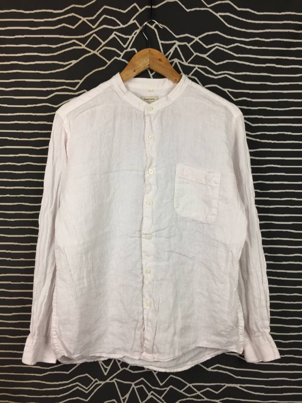 Japanese Brand Topvalu Japanese Brand French Linen Mandarin Collar Shirt Size US L / EU 52-54 / 3 - 1 Thumbnail