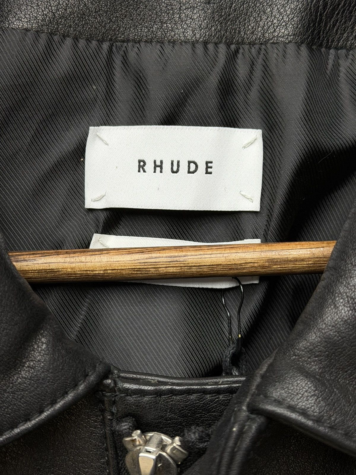 Rhude Size S - Rhude Newman Zip-Up Leather Jacket Retail $3,500 Size US S / EU 44-46 / 1 - 10 Thumbnail