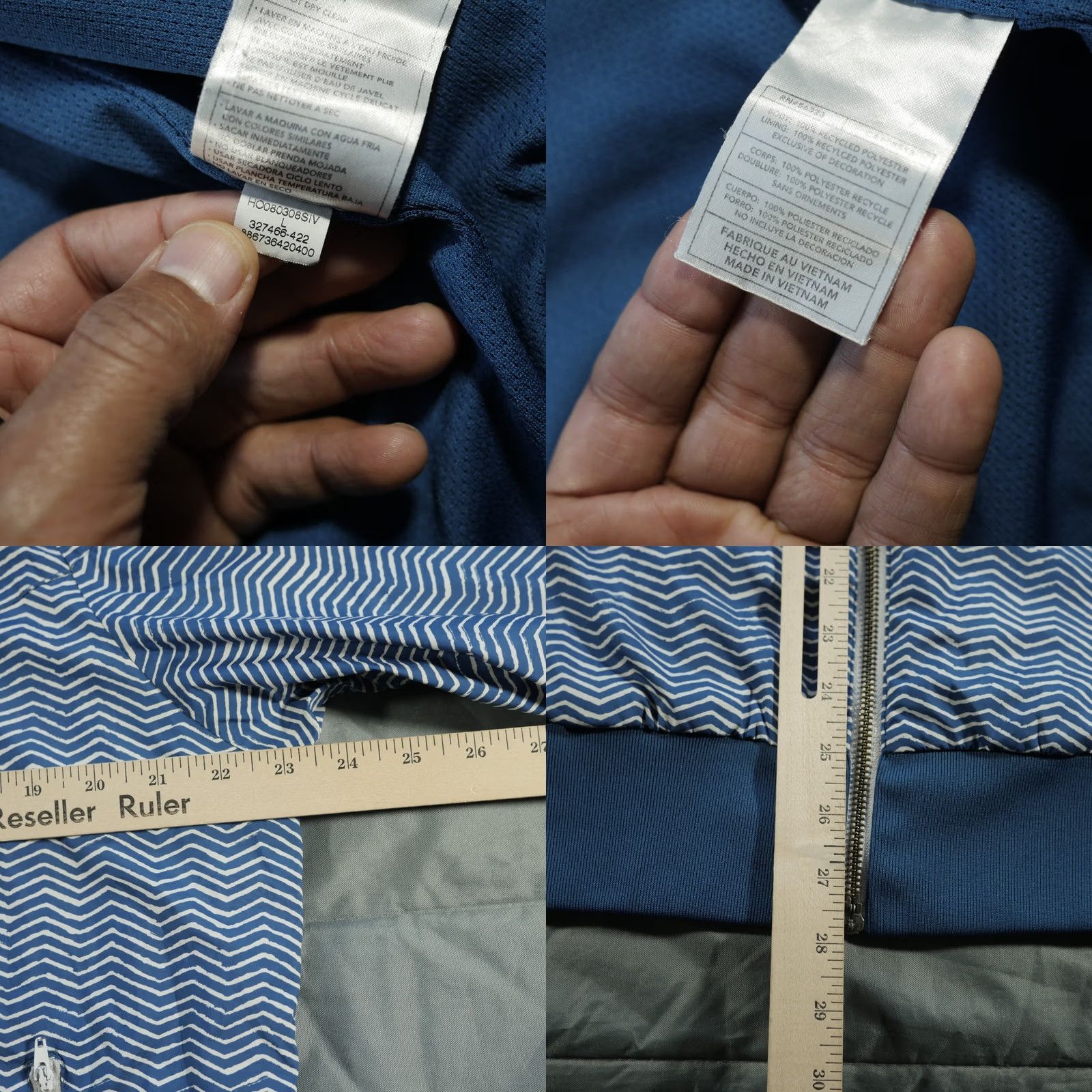 Nike Nike Jacket Mens L Blue White Windbreaker Geometric Hooded Size US L / EU 52-54 / 3 - 8 Thumbnail