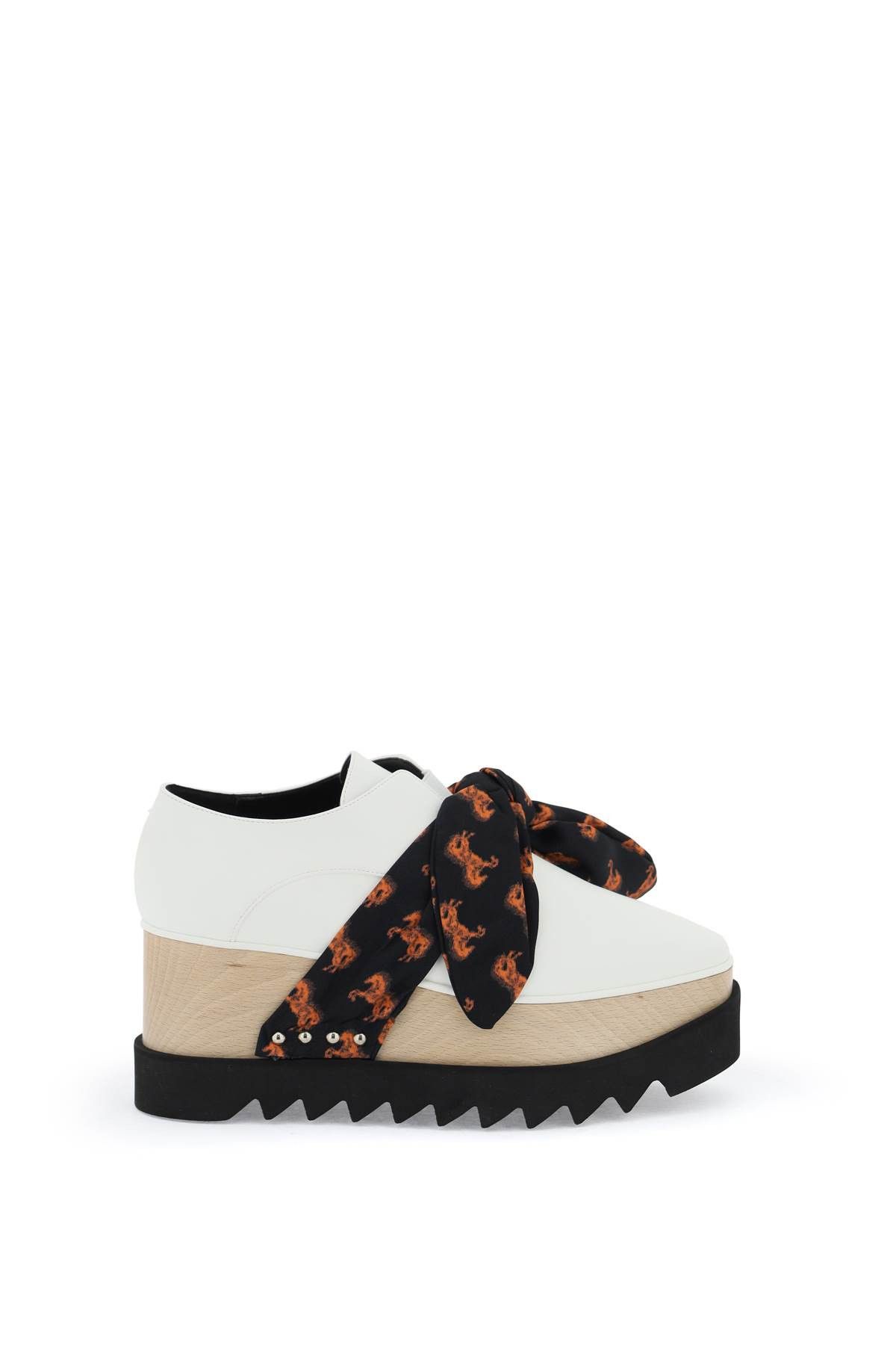 image of Stella Mccartney Platform Elyse Loafers Eith Printed Band in White, Women's (Size 8)