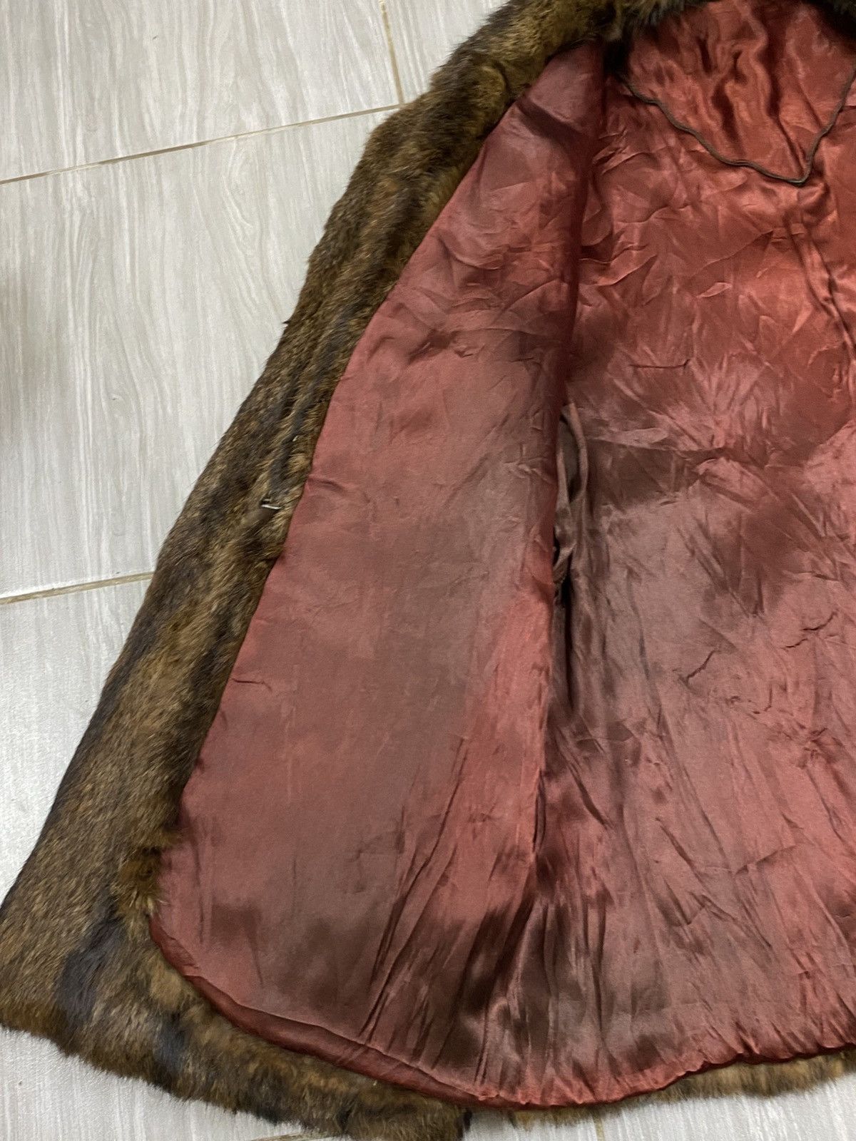 Vintage Vintage Real Fur Coat Brown Striped Jacket Size S / US 4 / IT 40 - 9 Thumbnail