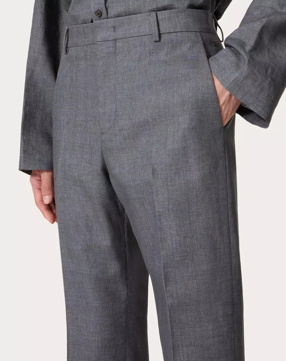 Valentino oc11z0625 Linen Trousers in Medium Grey Size US 36 / EU 52 - 5 Thumbnail