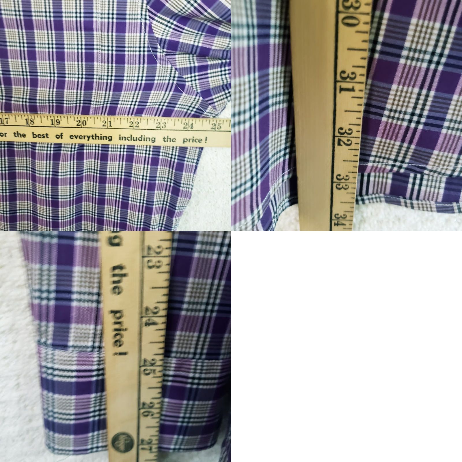 johnnie-O johnnie-O Shirt Men's XL Blue Purple Check Long Sleeve Button Up Casual Size US XL / EU 56 / 4 - 10 Thumbnail