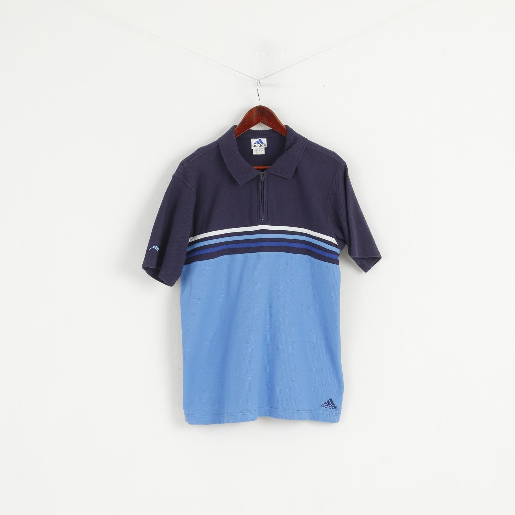 Adidas Adidas Men M Polo Shirt Navy Blue Cotton Vintage 7220 Size US M / EU 48-50 / 2 - 2 Thumbnail
