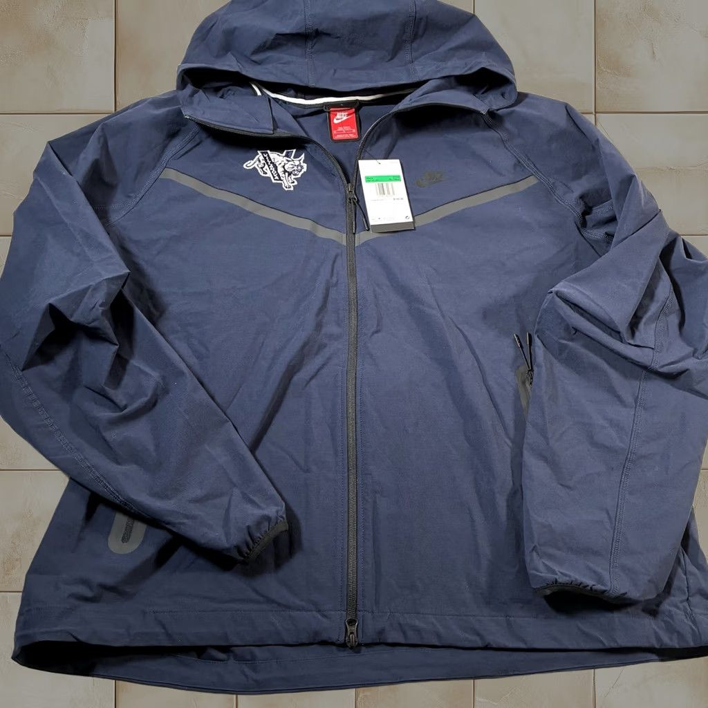 Nike Tech Jacket Mens Xlt Blue Villanova Wildcats Retro Woven Full Zip Hooded New 45, Men's