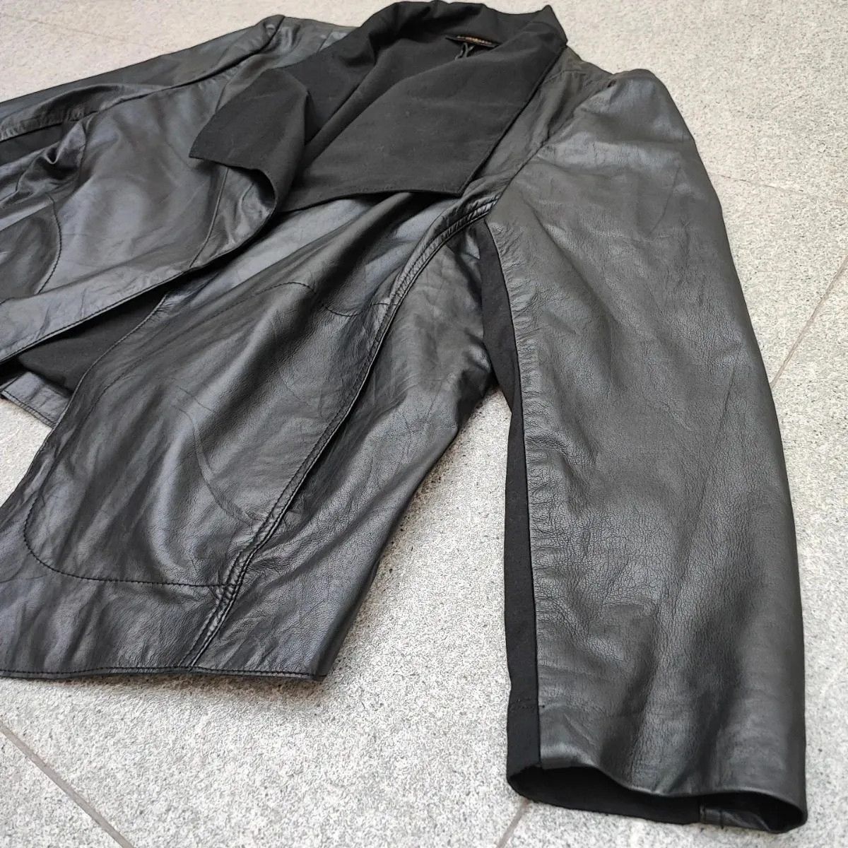 Donna Karan New York Leather Drape Blazer – FASHIONELLA