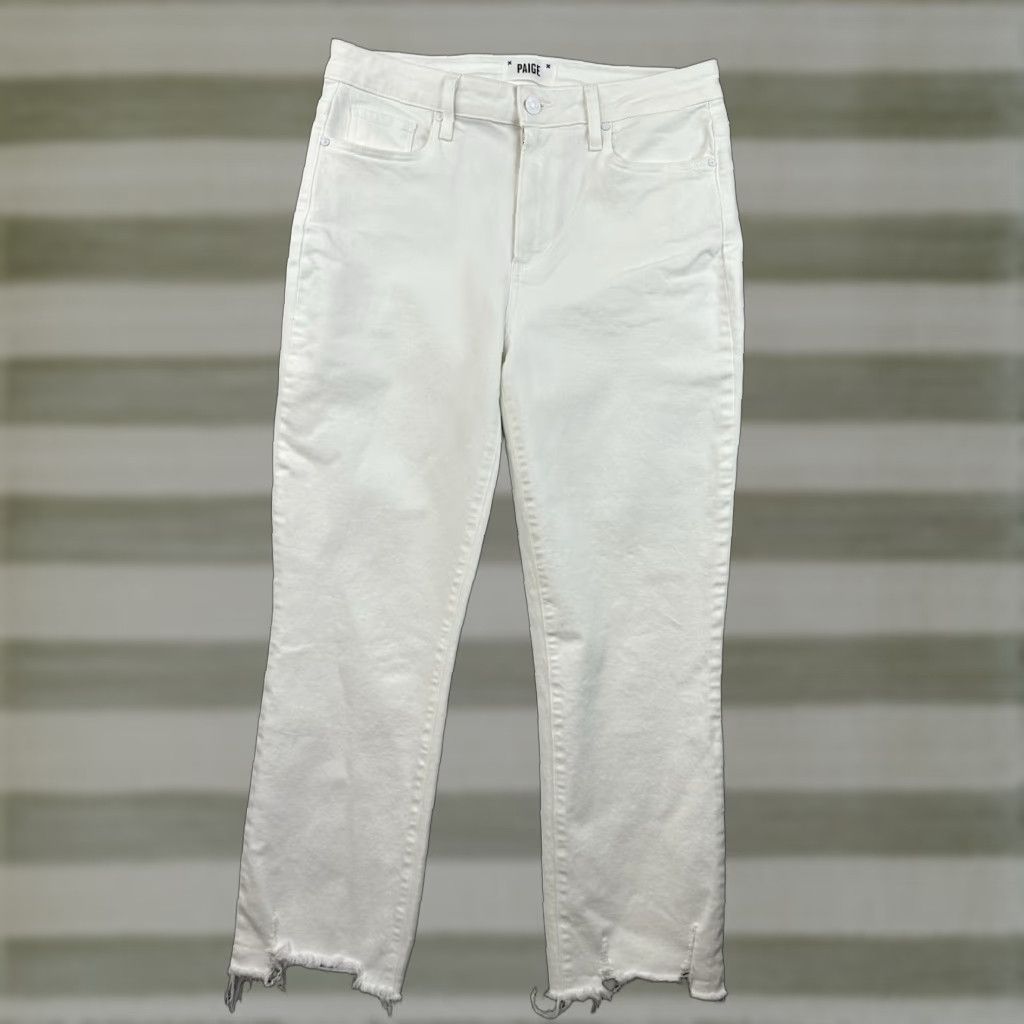 Paige Cindy Crop Jeans Womens Size 30 Cropped White Denim Jeans 31x26 Vintage No