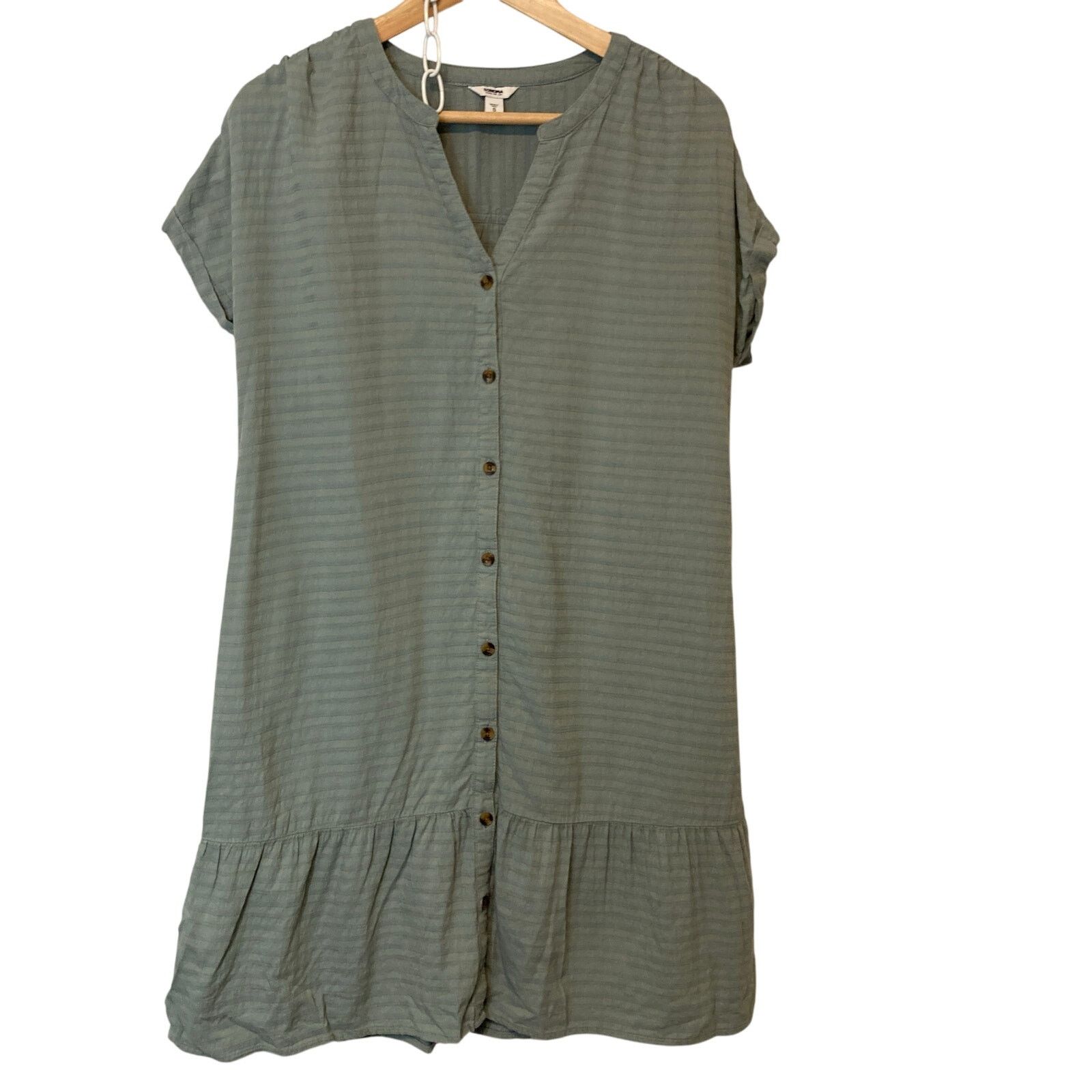 Sonoma Sonoma Light Teal Green Blue Button Front V-Neck Mini Dress Size S / US 4 / IT 40 - 1 Thumbnail
