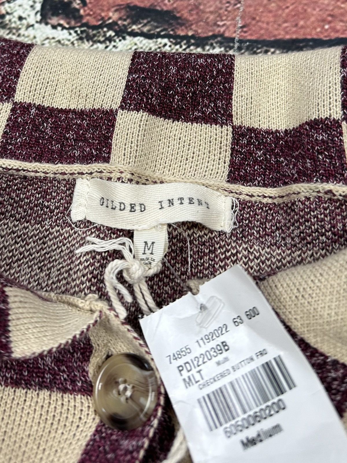 BKE Buckle Gilded Intent Boho Checkered Cardigan Sweater NWT NEW Size M / US 6-8 / IT 42-44 - 10 Thumbnail