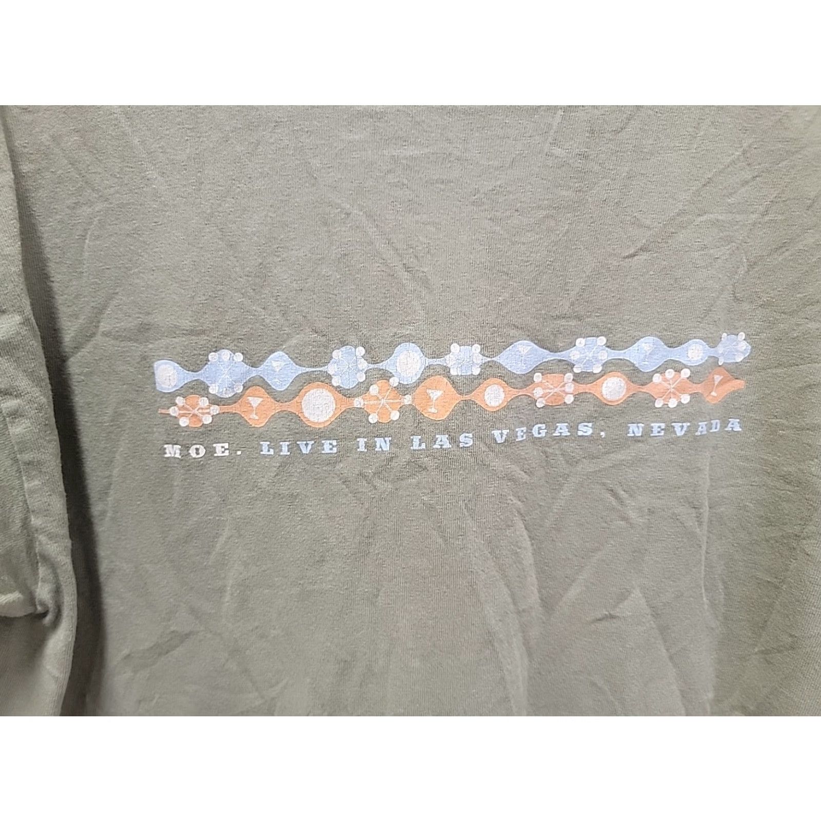 Gildan Moe Play Las Vegas T Shirt Mens L Green 2005 Y2K Gildan Crew Neck Short Sleeve Graphic Print Size US L / EU 52-54 / 3 - 4 Thumbnail