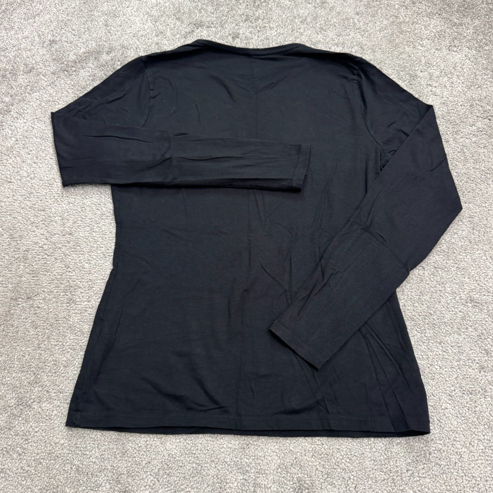 Lands' End Lands' End Basic T-Shirt Womens Small Black Long Sleeve Crew Neck Essential Tee Size S / US 4 / IT 40 - 2 Thumbnail