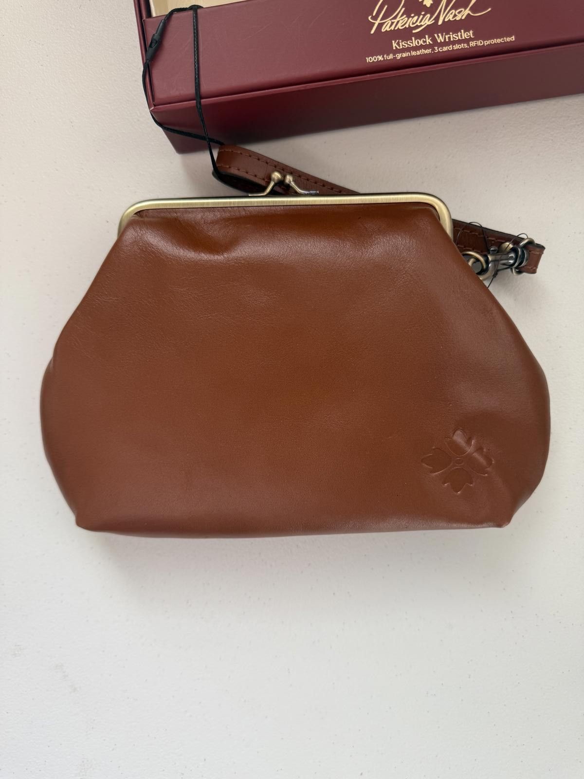 Other Patricia Nash Kisslock Wristlet Brown Leather Clutch Bag Size ONE SIZE - 3 Thumbnail