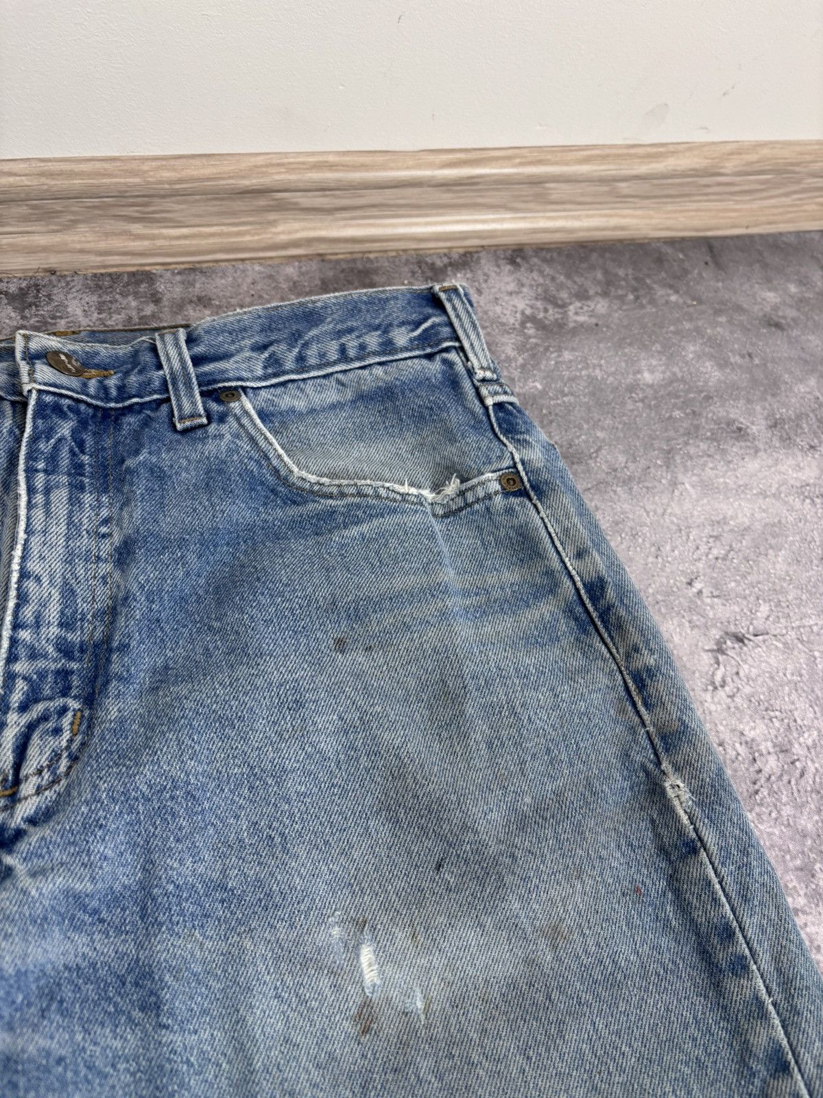 Carhartt Carhartt Men’s Denim Jeans Faded Blue Distressed Workwear Size US 34 / EU 50 - 19 Thumbnail
