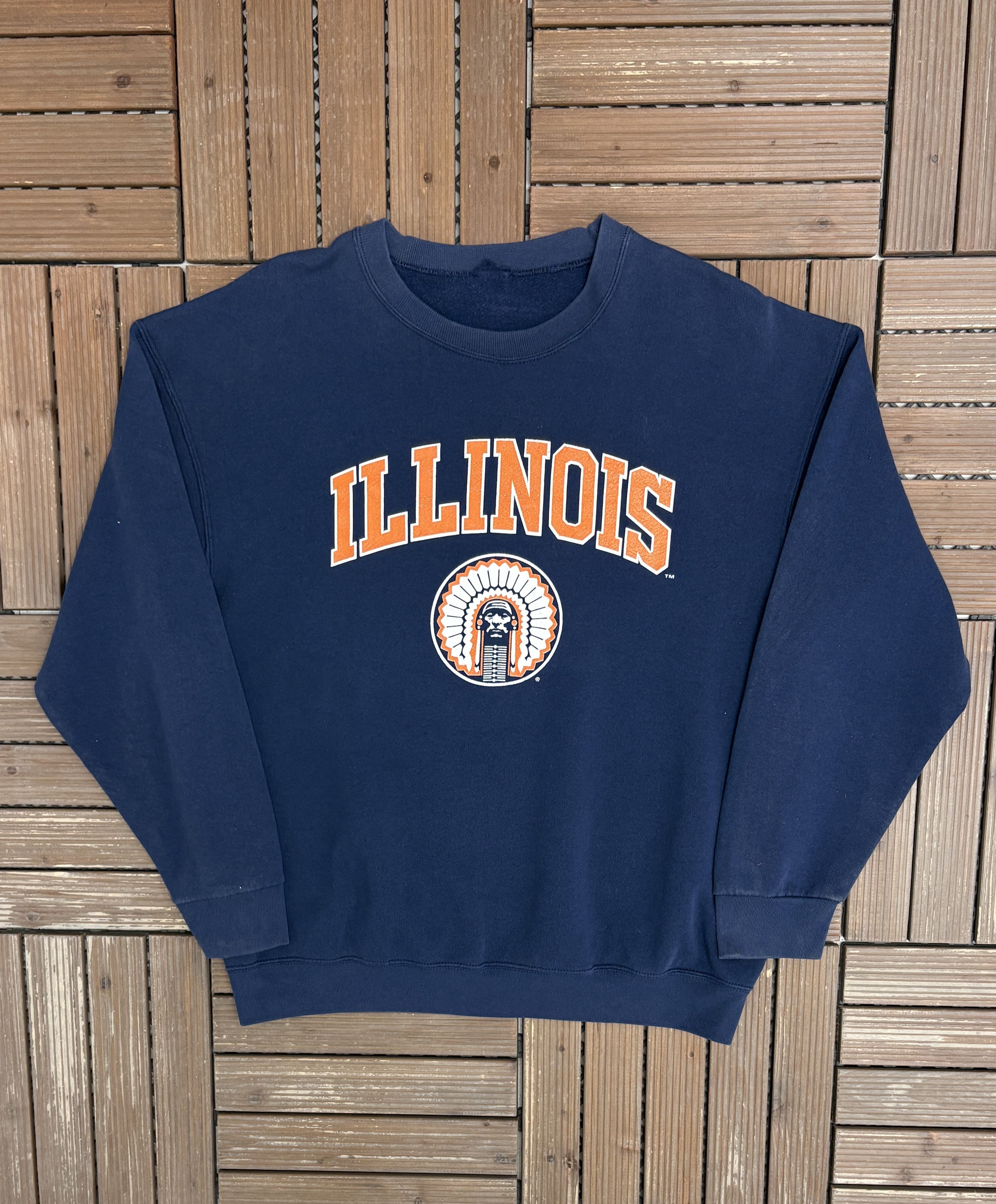 Vintage Illinois Fighting Illini Vintage Blue Crewneck Sweater Size US XL / EU 56 / 4 - 1 Thumbnail