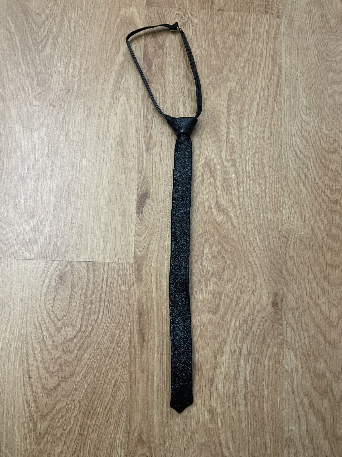 小物 SAINT LAURENT by hedi slimane narrow tie Saint Laurent Paris Saint Laurent Hedi Slimane leather tie | Grailed