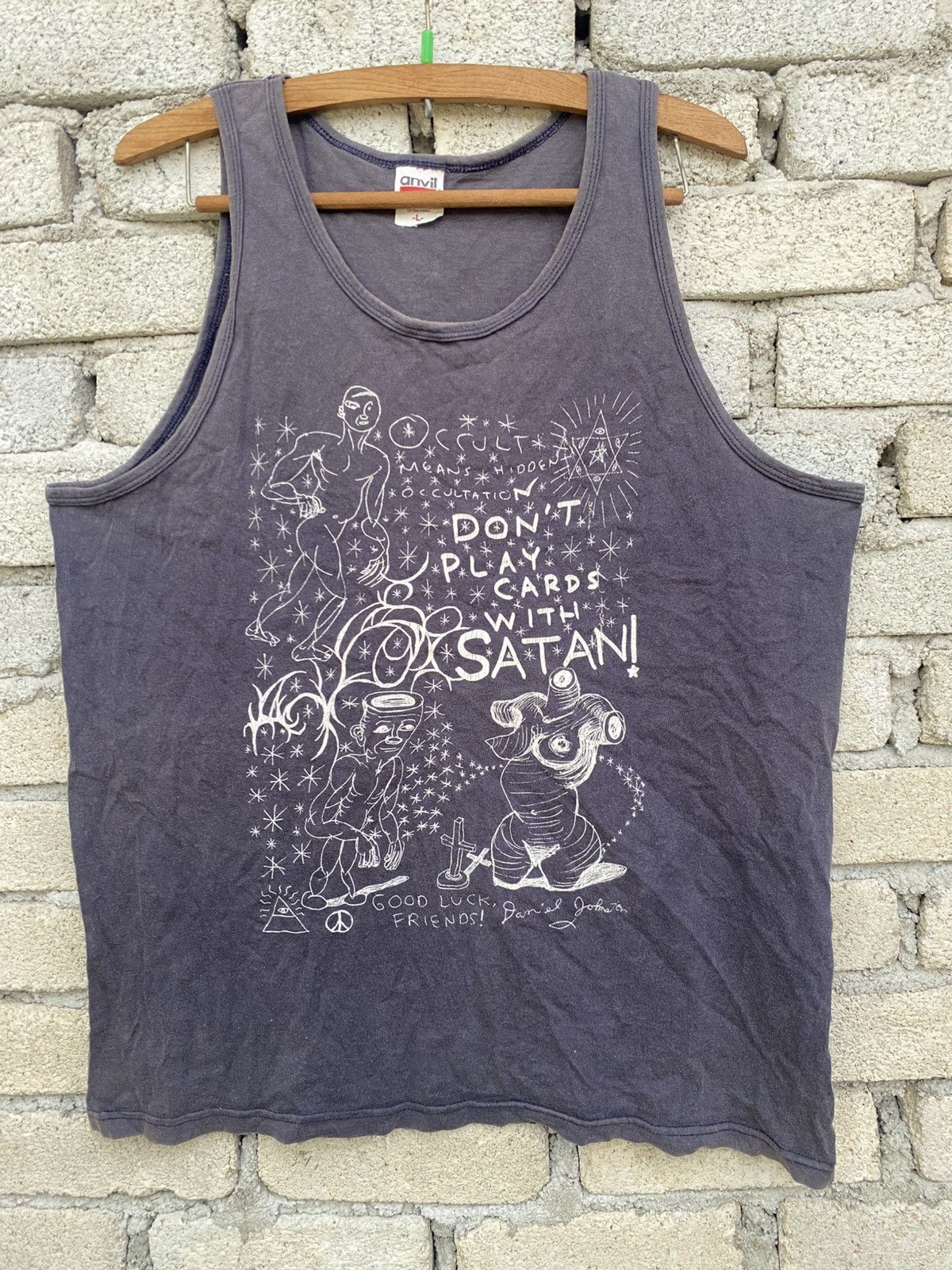 Vintage Distressed sun faded daniel johnston sleeveless Size US L / EU 52-54 / 3 - 1 Thumbnail