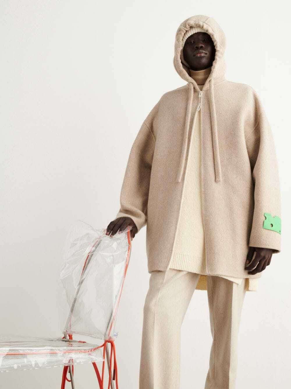 Off-White o1y0225 Hooded Coat in Beige Size US S / EU 44-46 / 1 - 5 Thumbnail