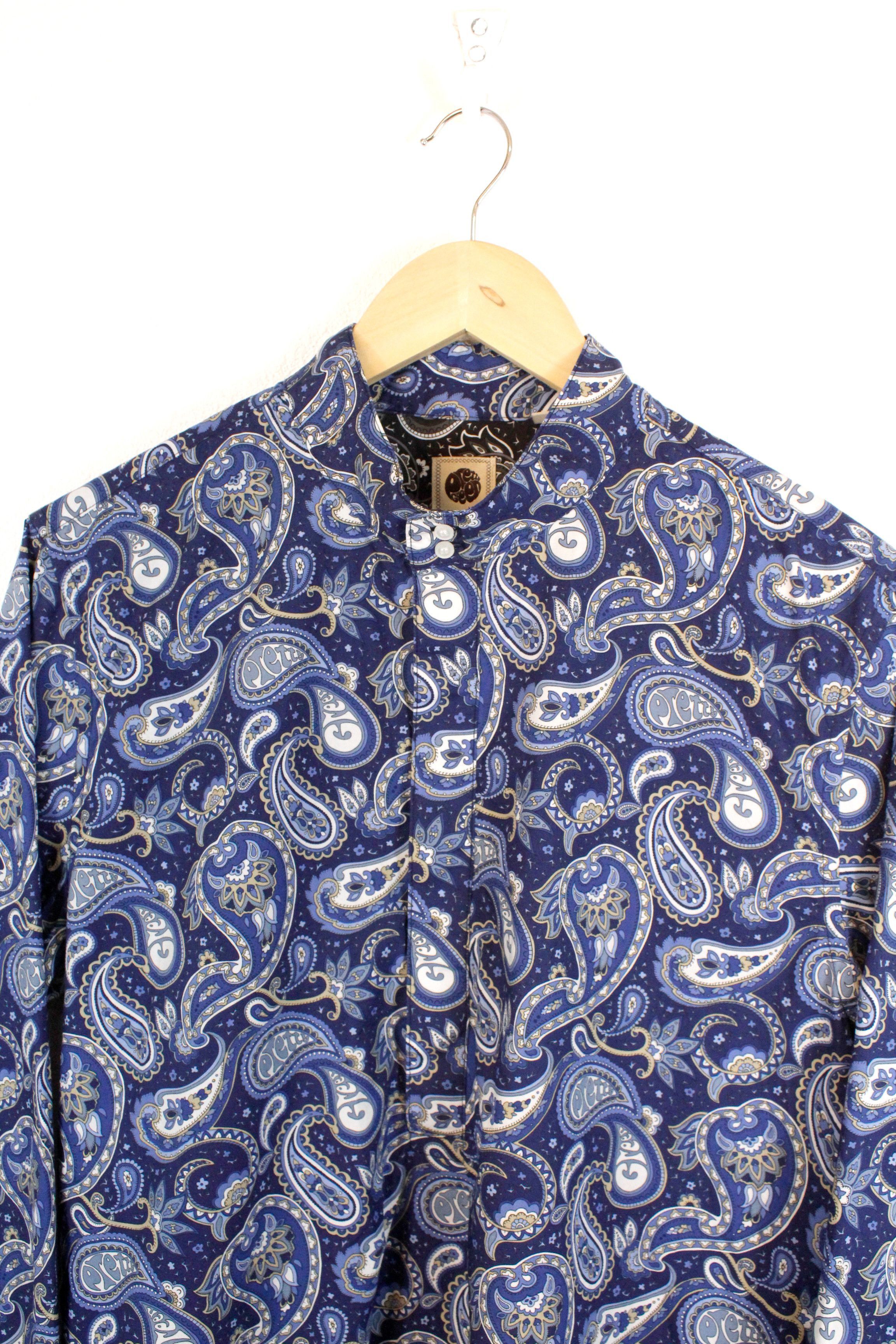 Pretty Green Pretty Green Paisley Printed Band Collar Pullover Shirt Size US L / EU 52-54 / 3 - 2 Thumbnail