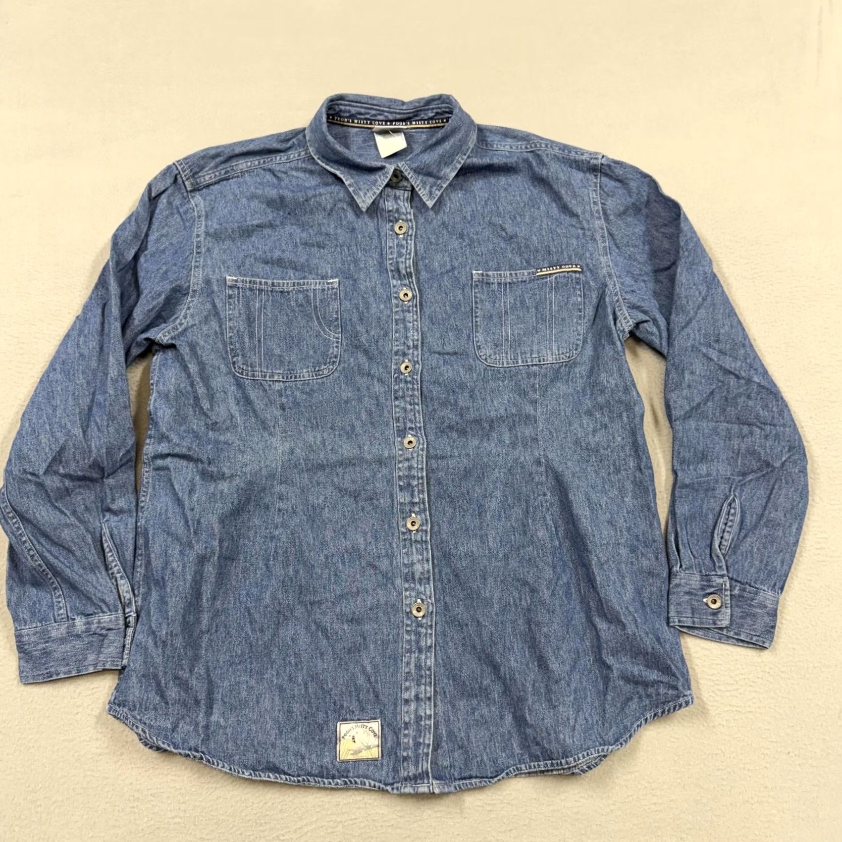 Disney VINTAGE Disney Store Winnie Pooh Piglet Shirt Womens XL Blue Denim Long Sleeve Size XL / US 12-14 / IT 48-50 - 4 Thumbnail